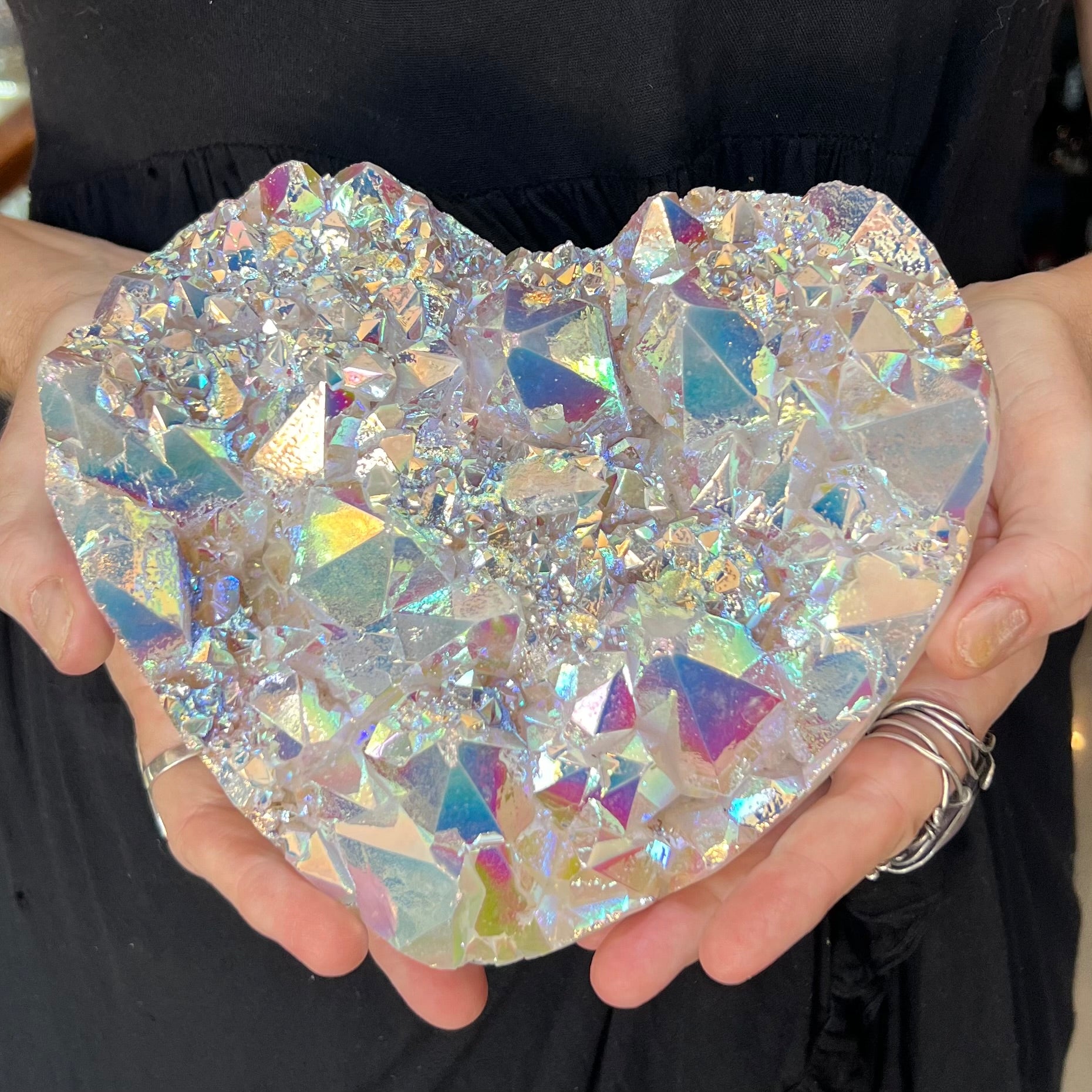 Huge Electroplated Quartz Heart