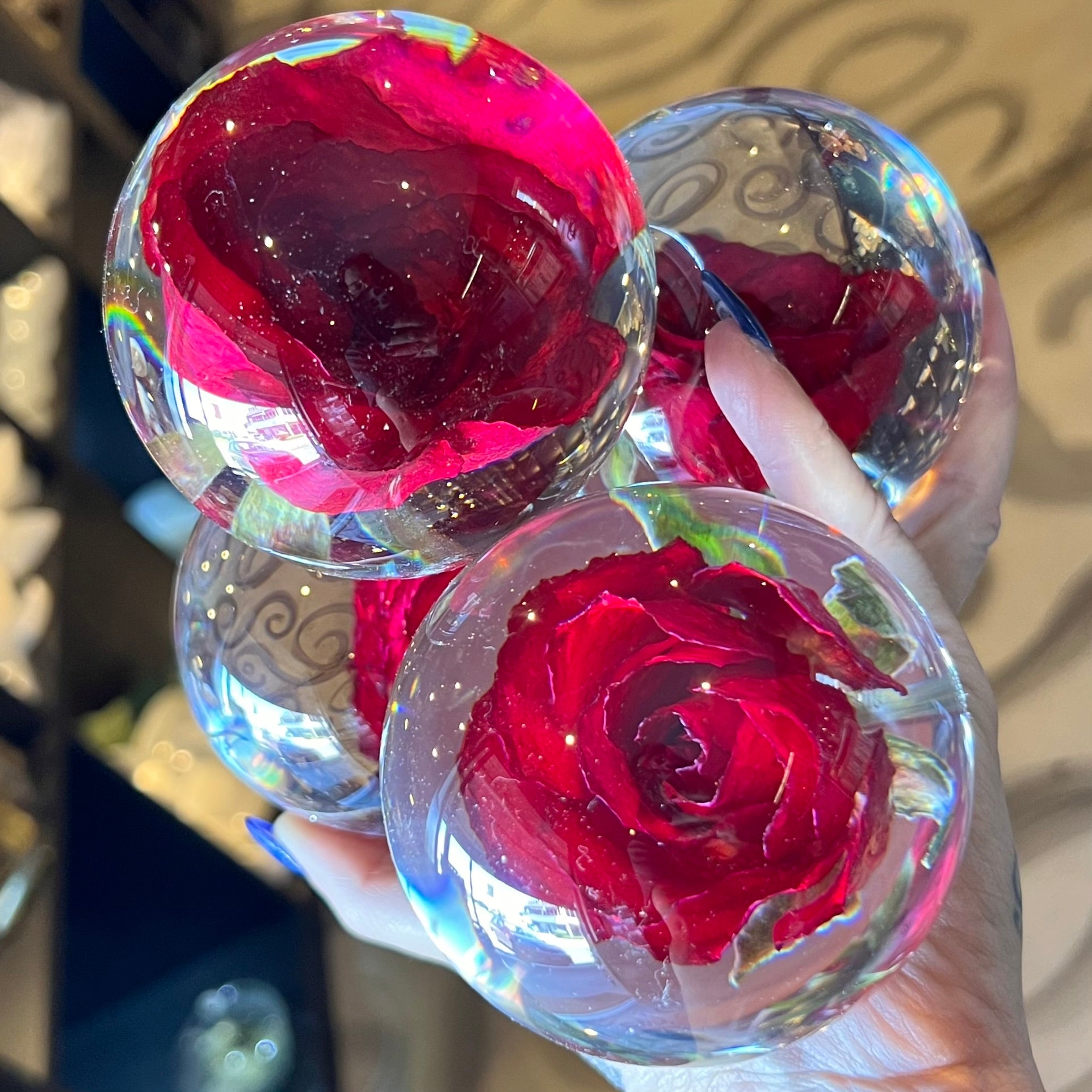 Red Rose Everlasting Flower Sphere