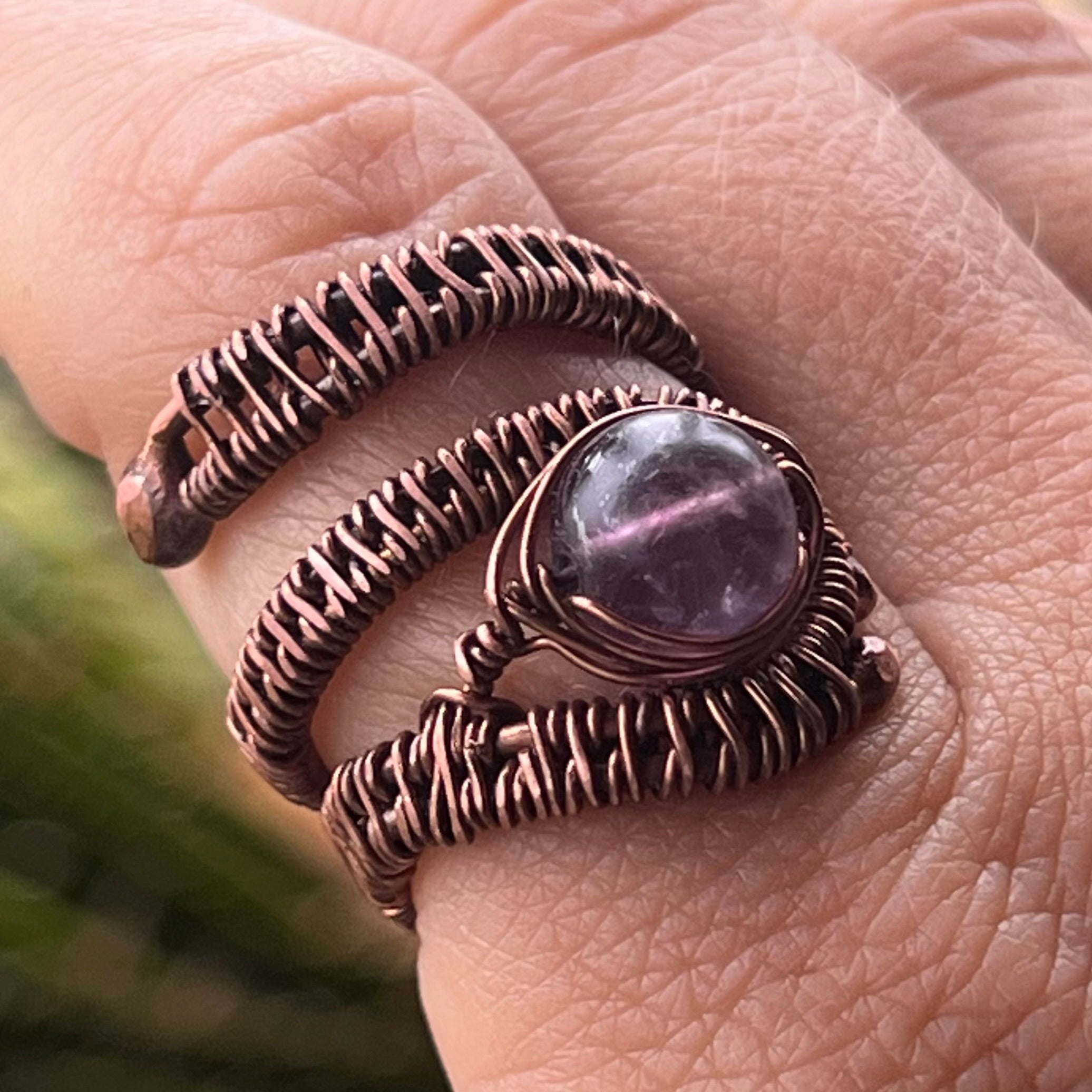 Muse Forged ~ Artesian Amethyst Ring ~ Adjustable