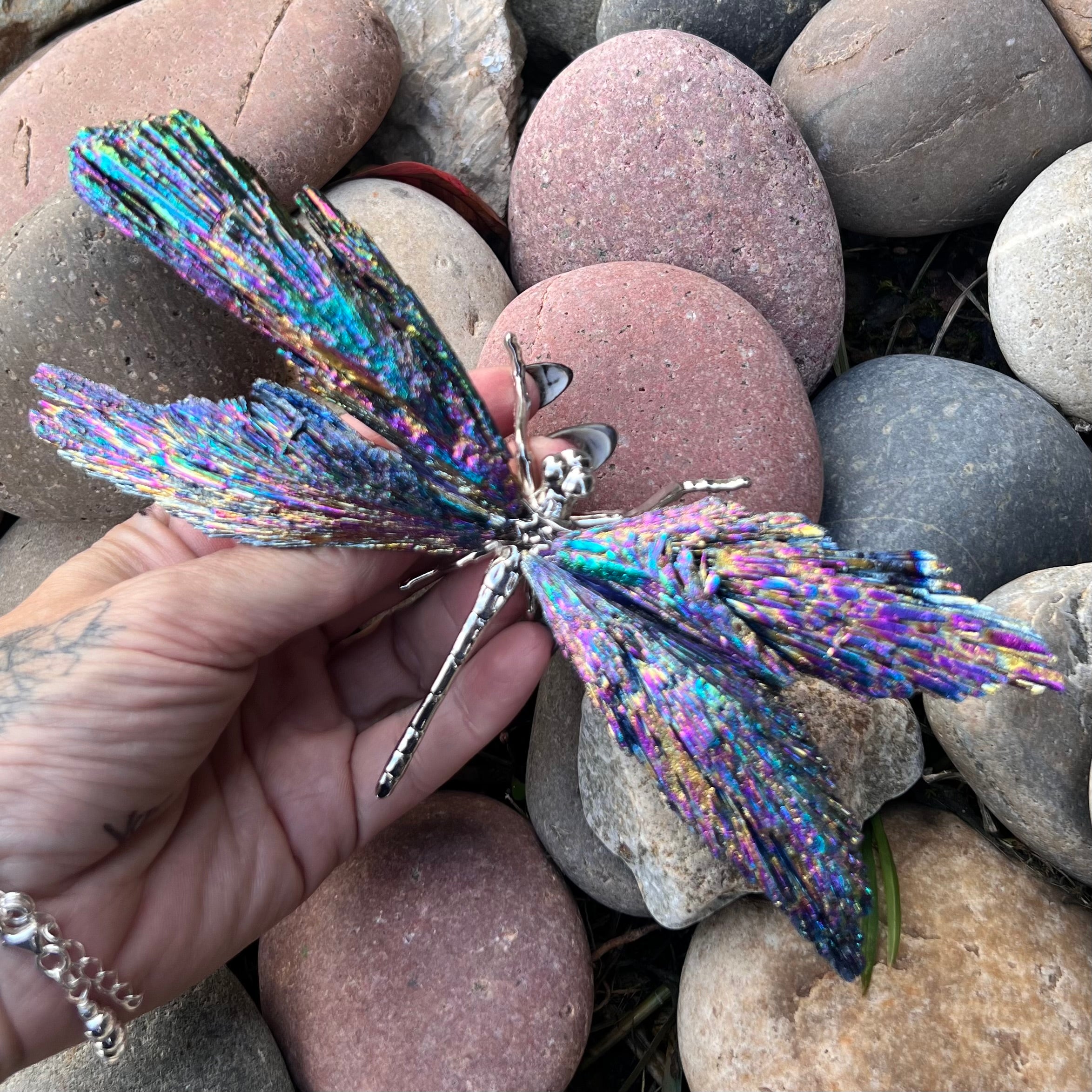 Dragon Fly ~ Rainbow Kyanite Electroplate
