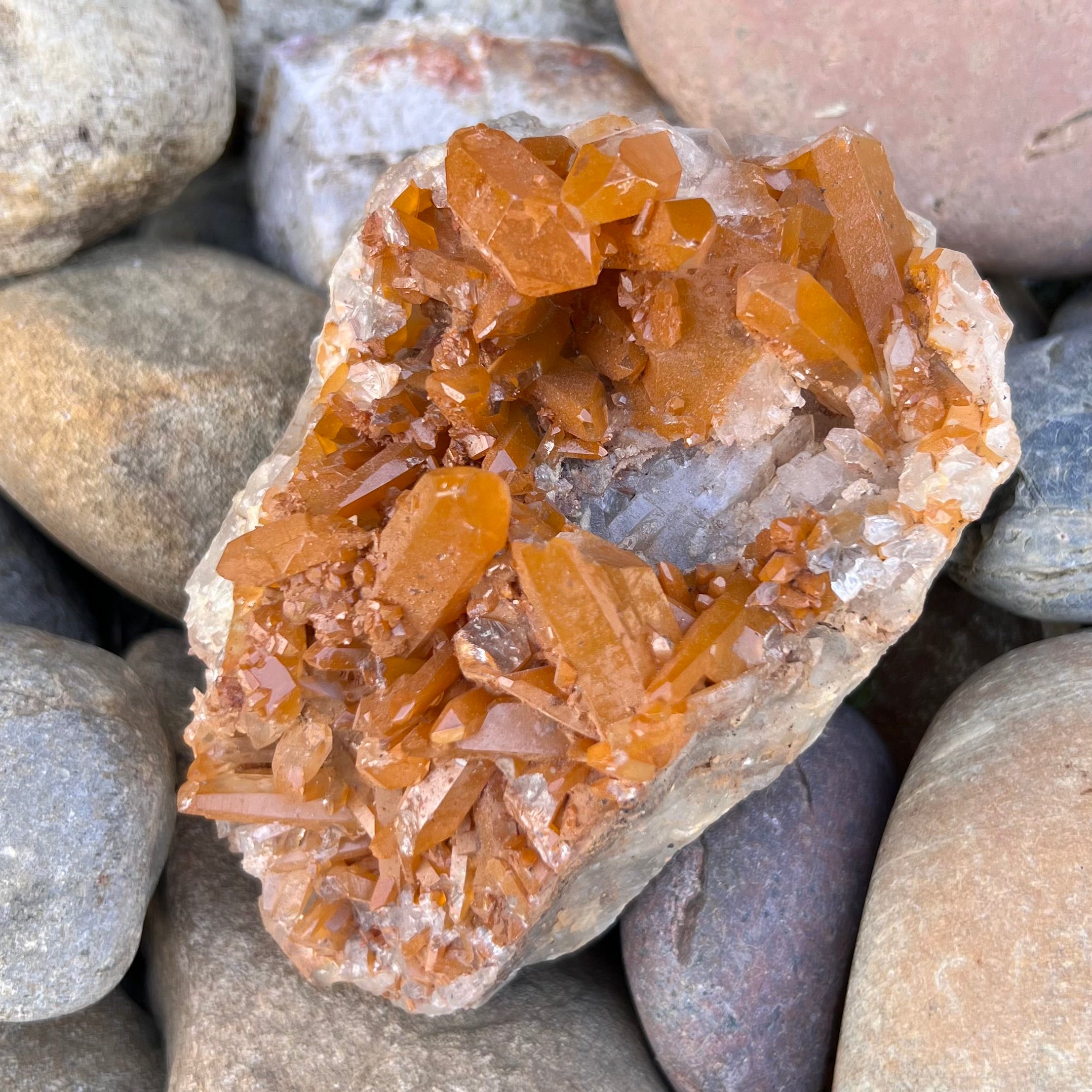 Tangerine Quartz Natural Raw Cluster