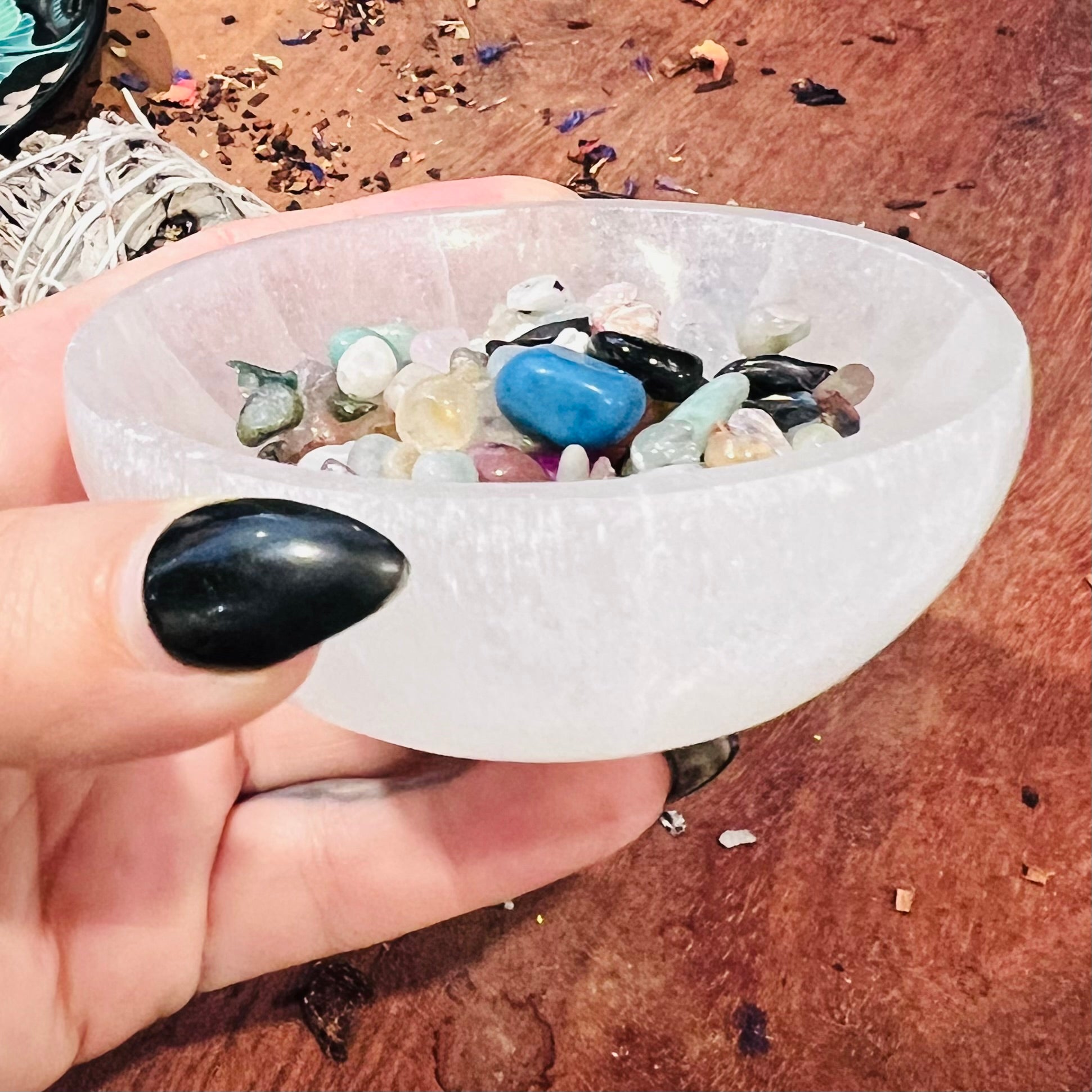 Selenite Cleansing & Charging Bowl ~ Small