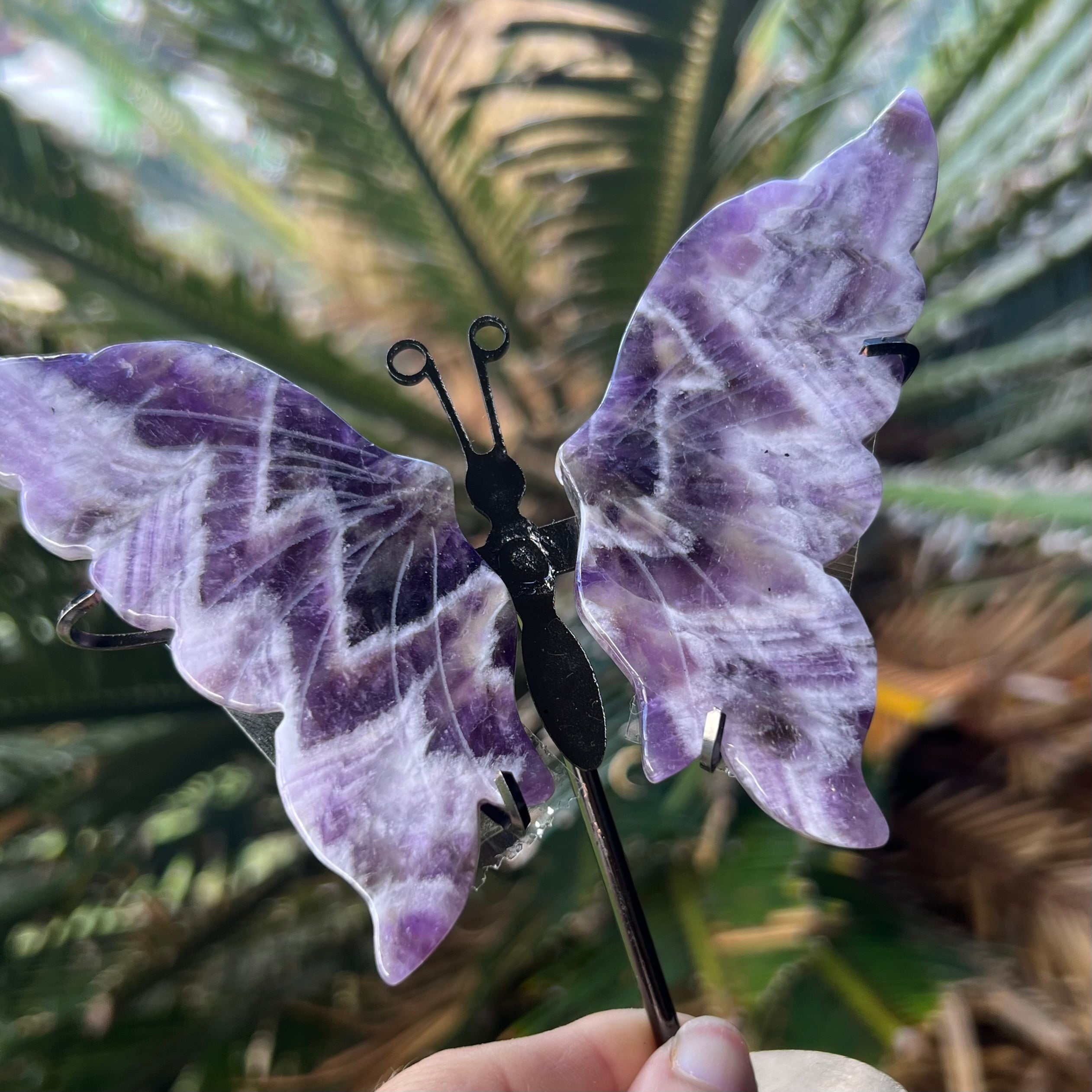 Chevron Amethyst Butterfly on Stand