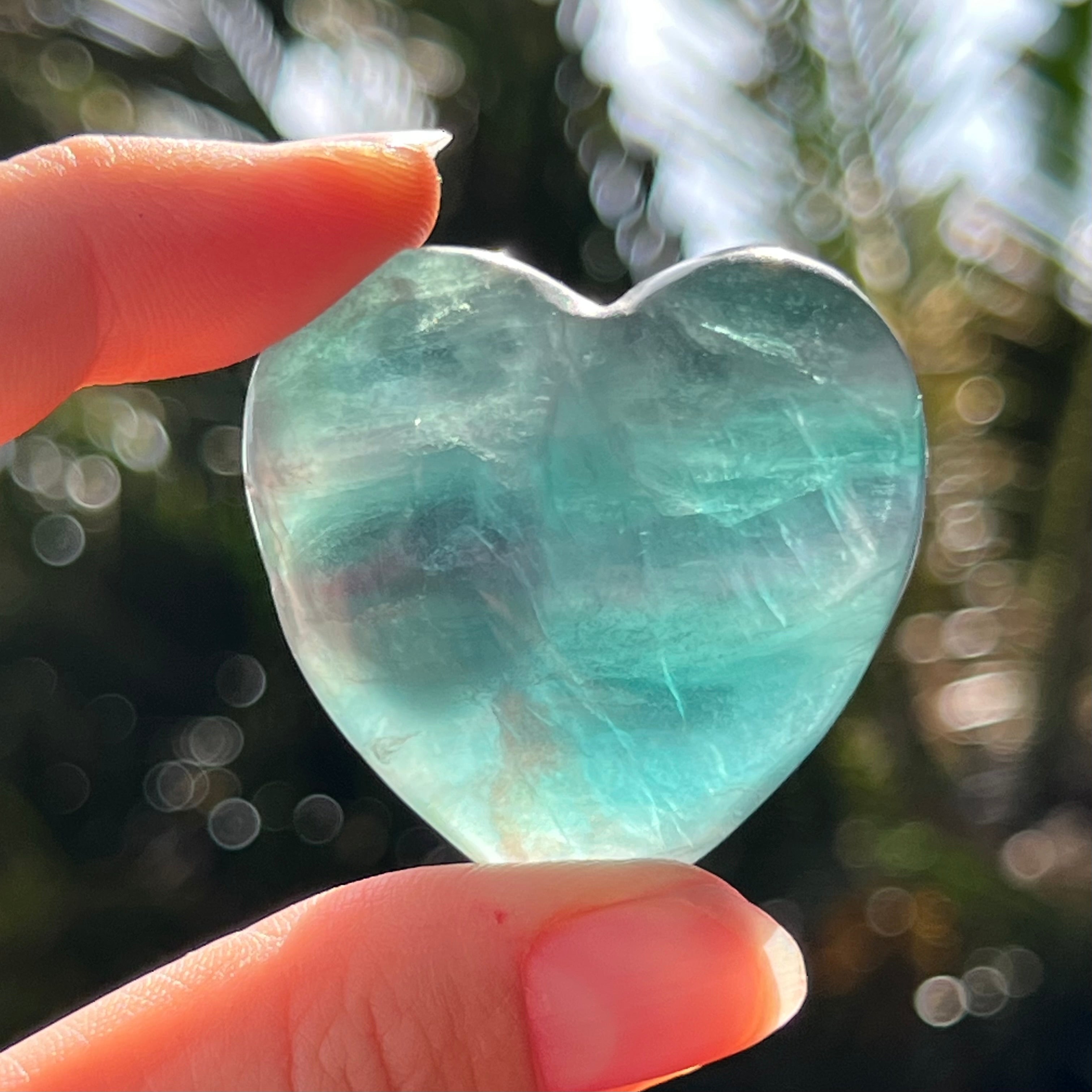 Green Fluorite Heart Carving