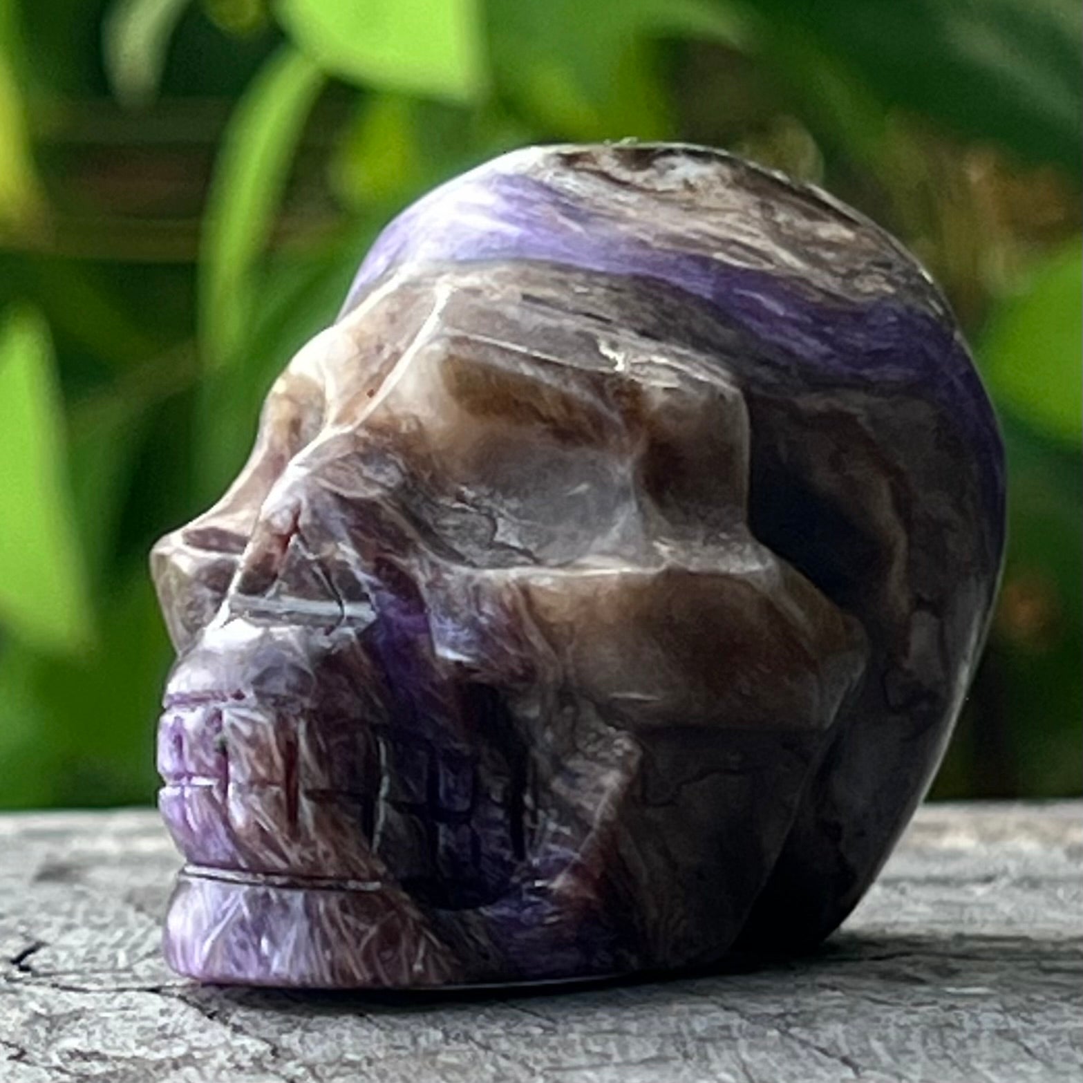 Charoite Skull Carving