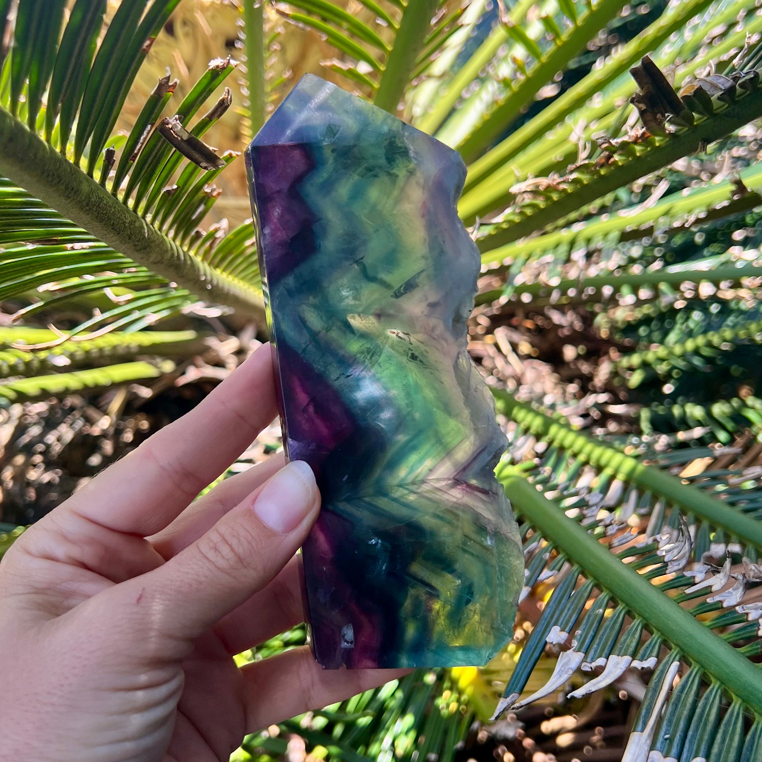 Rainbow Fluorite Semi Raw Generator Tower