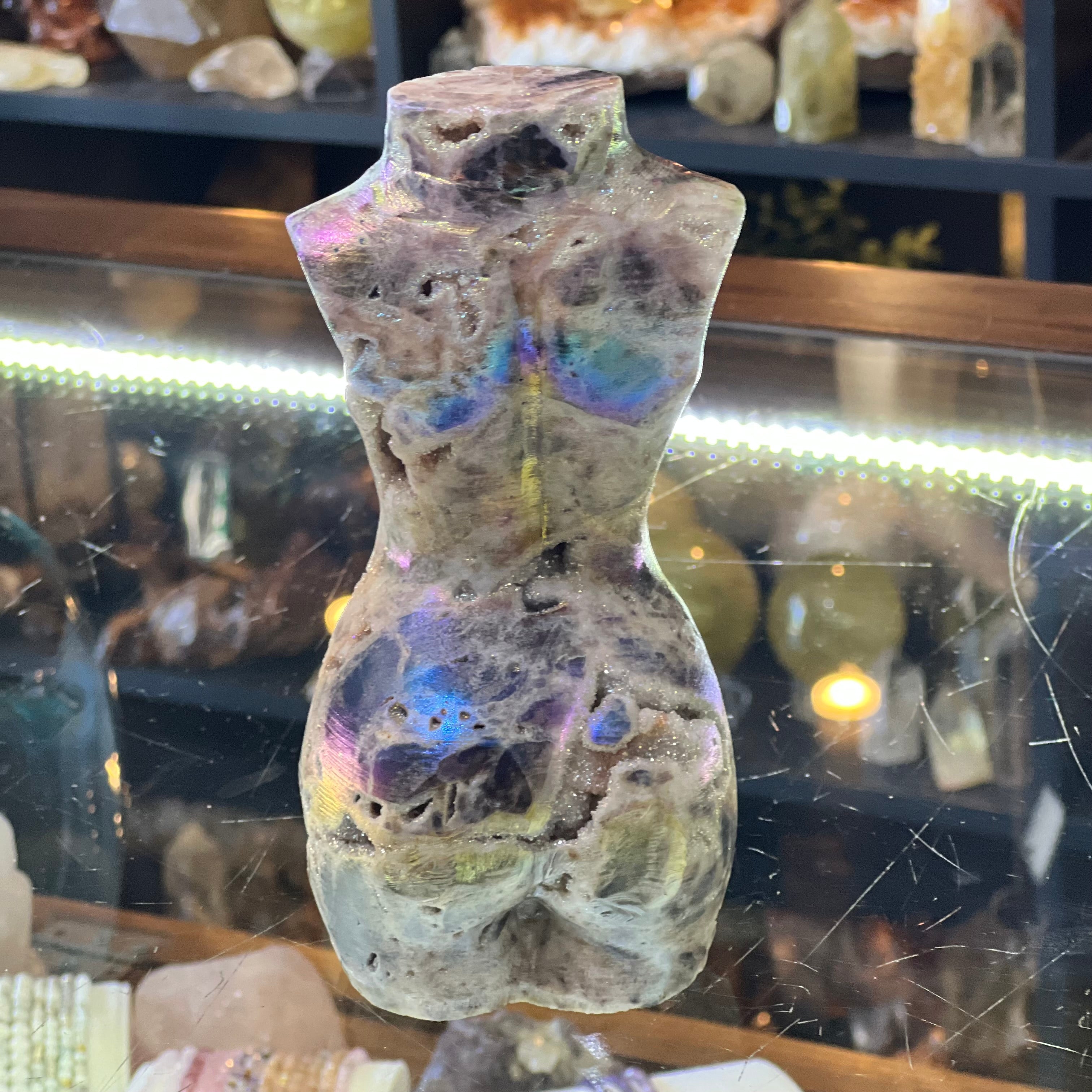Booty Licious Electroplated Sphalarite Lady Body Carving