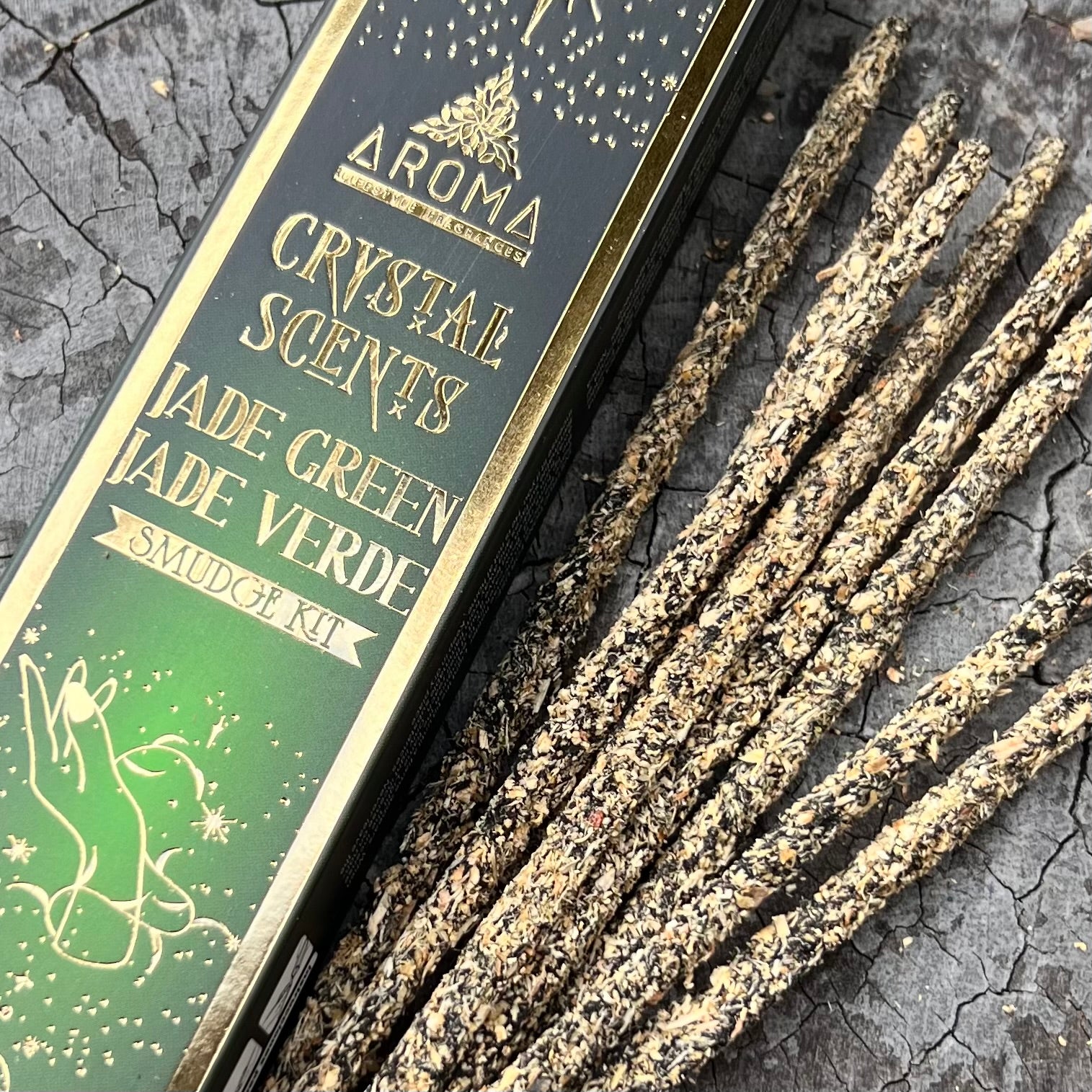 Jade ~ Crystal Scents Smudge Kit Incense