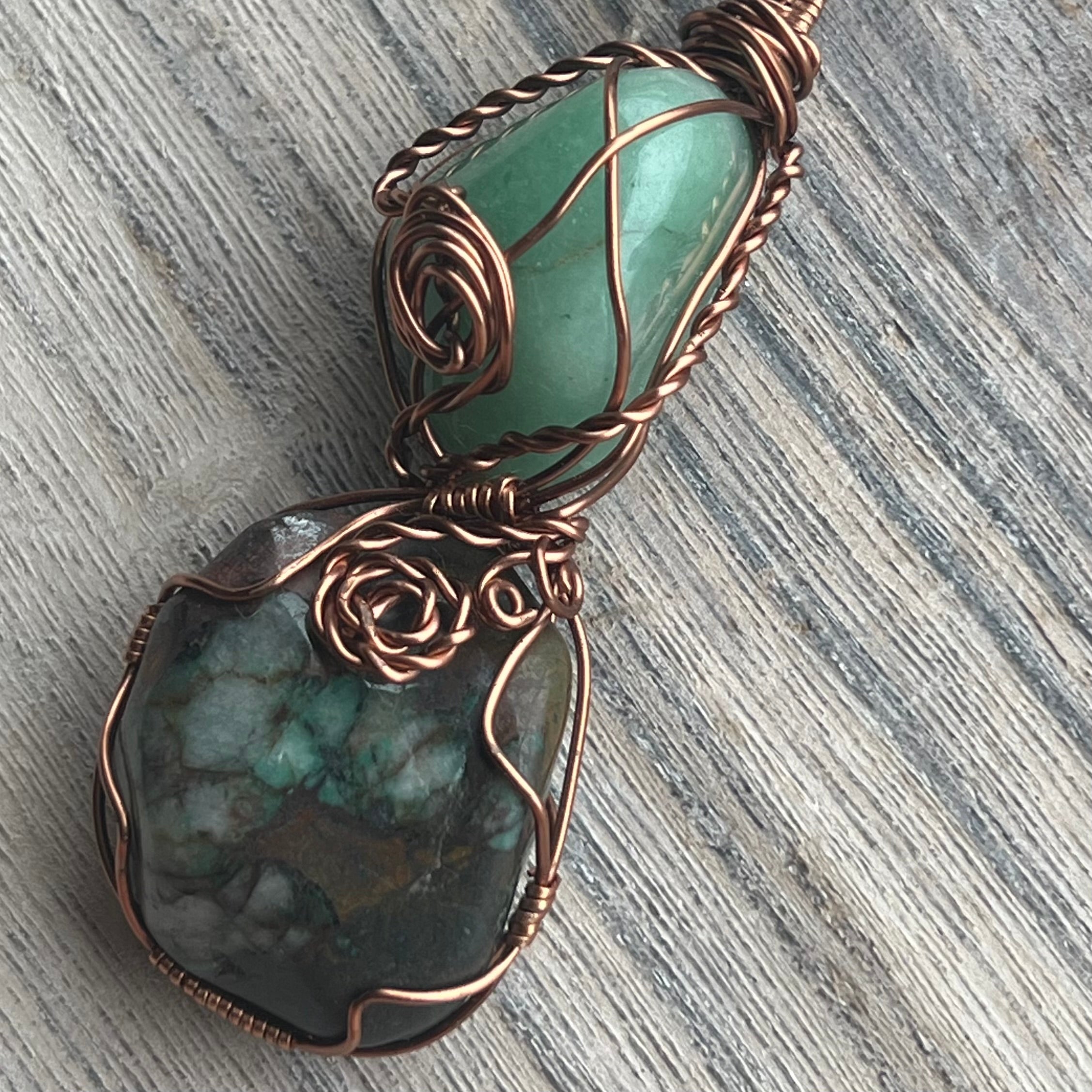 Muse Forged ~ Artesian Green Aventurine & Bloodstone Necklace