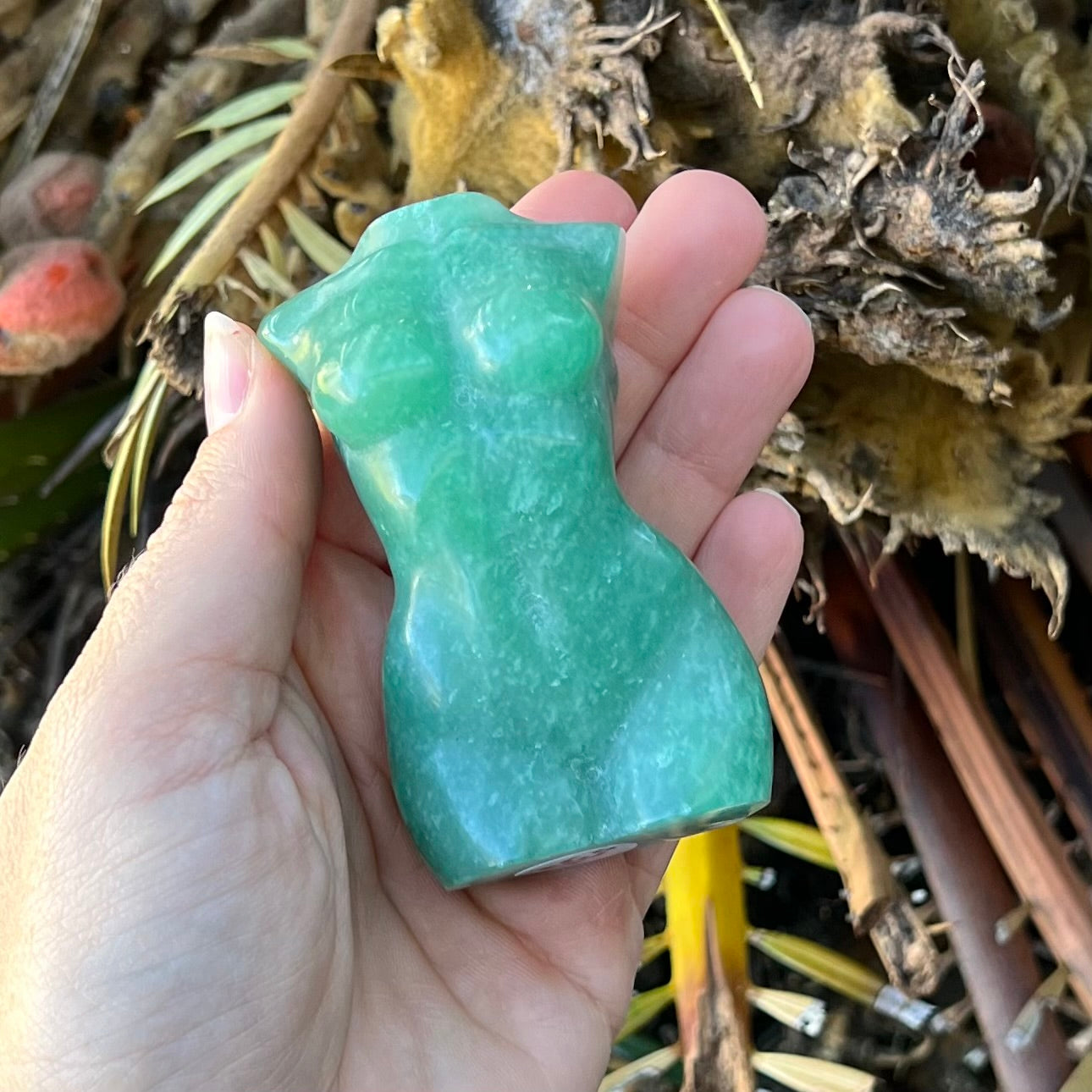 Green Aventurine Woman Lady Body Carving