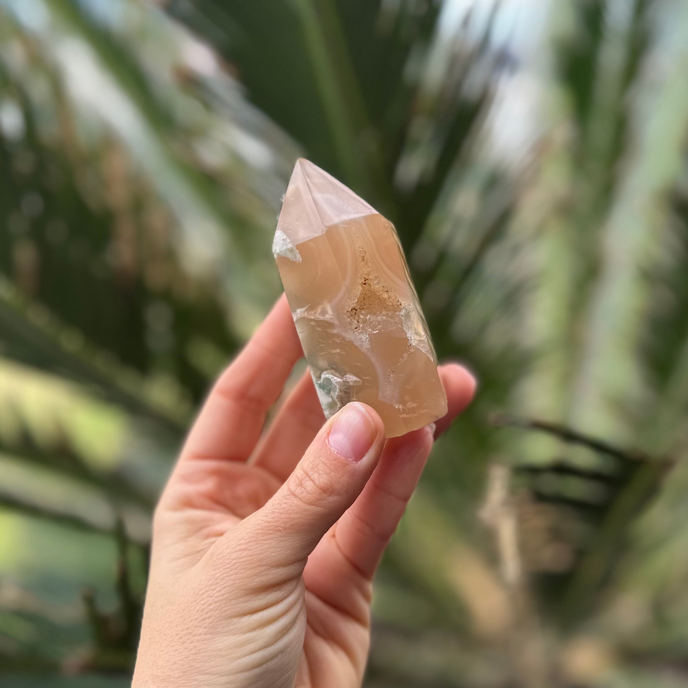 Blue Flower Agate Tower