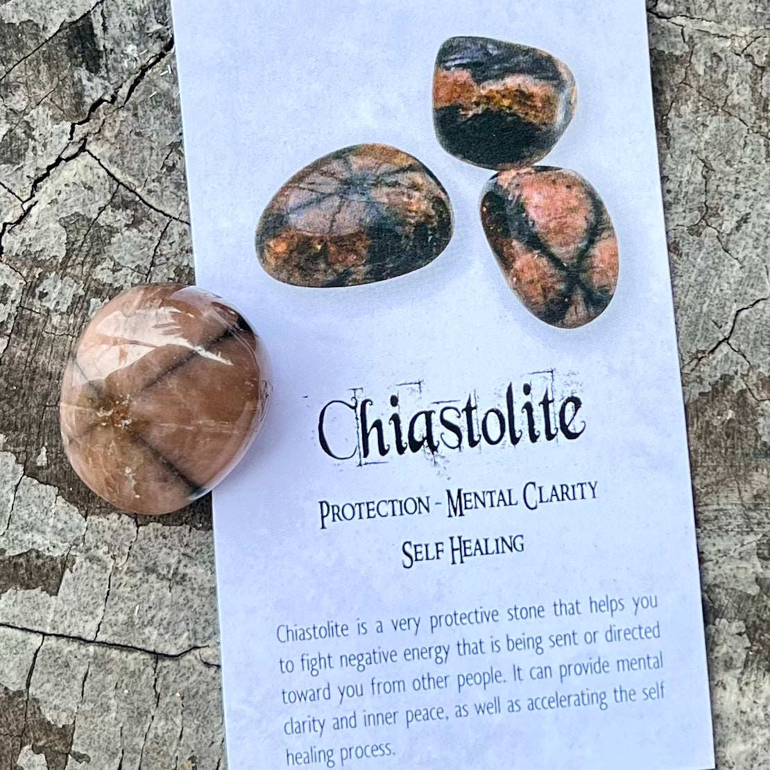 Chiastolite Protection Tumbled Specialty Crystal (1)
