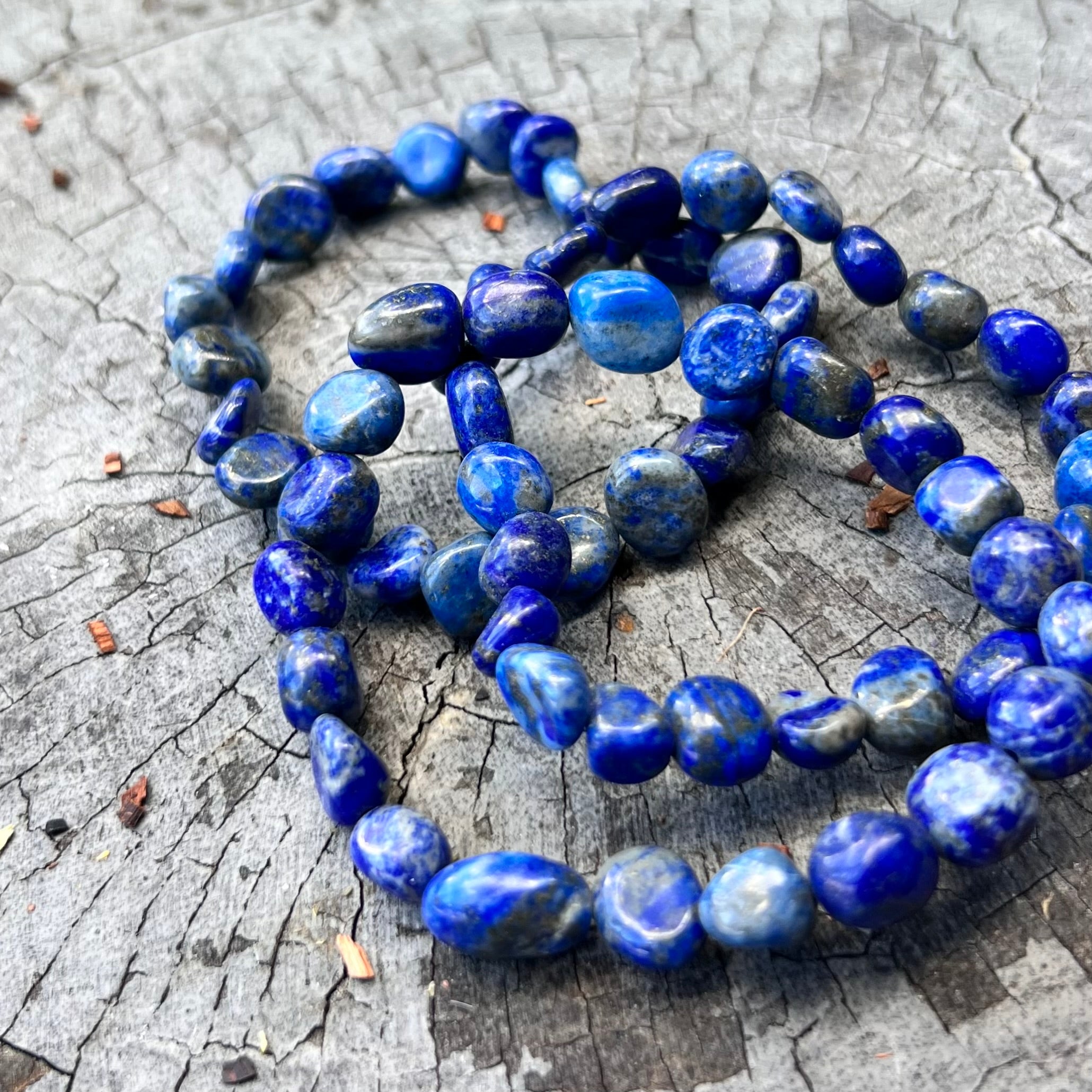 Lapis Lazuli Tumbled Beaded Bracelet