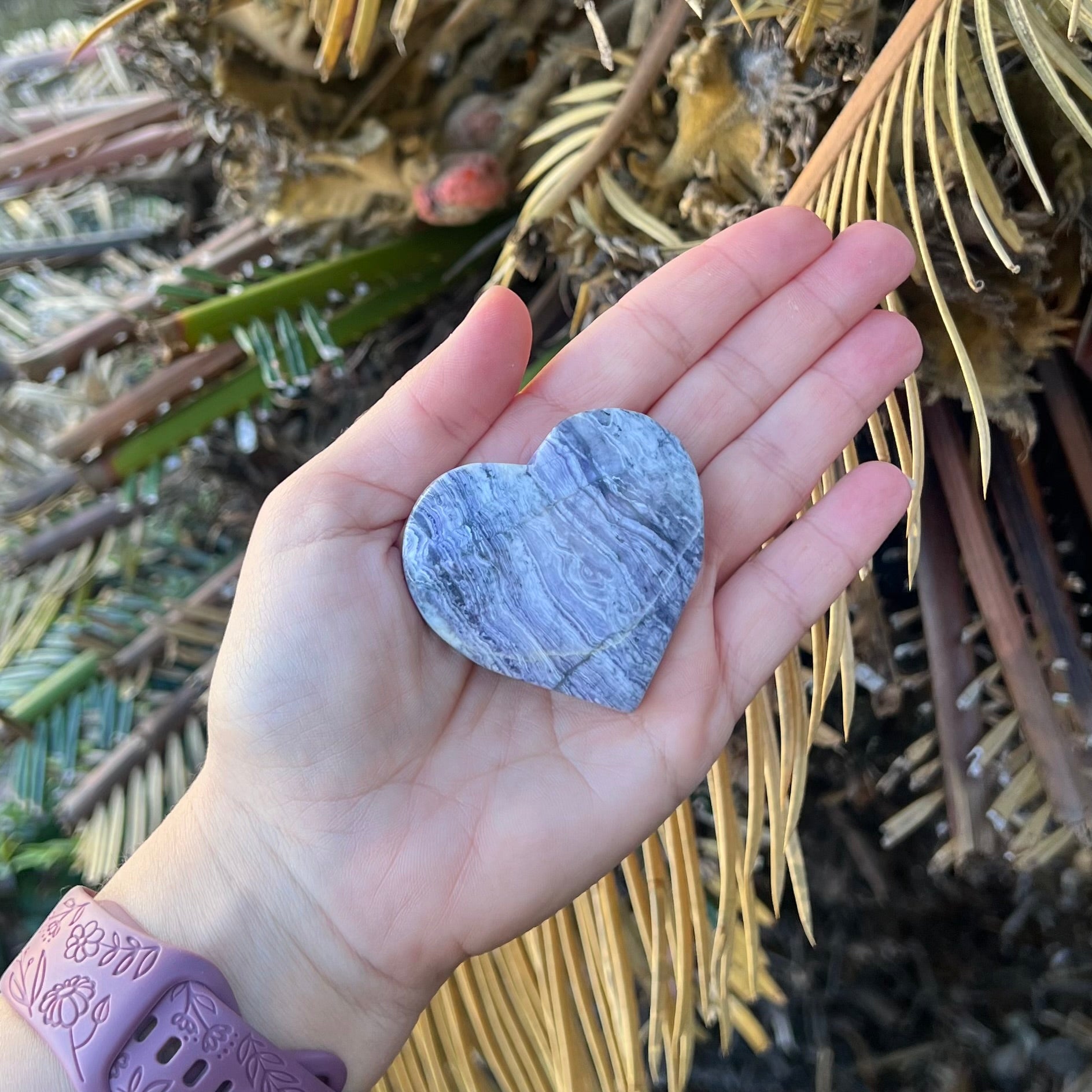 Heart Carving - Purple Jasper
