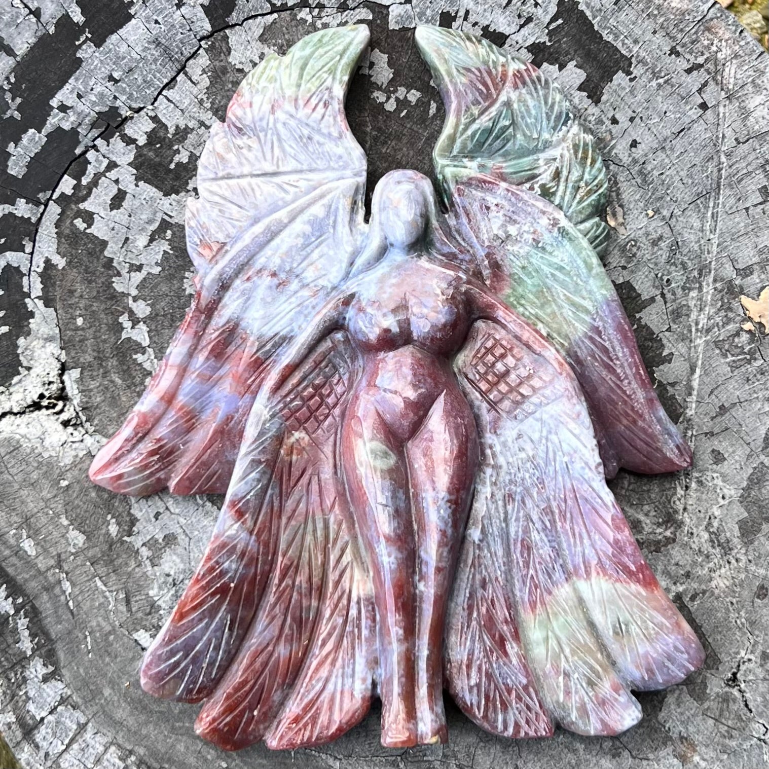 Ocean Jasper Goddess Carving