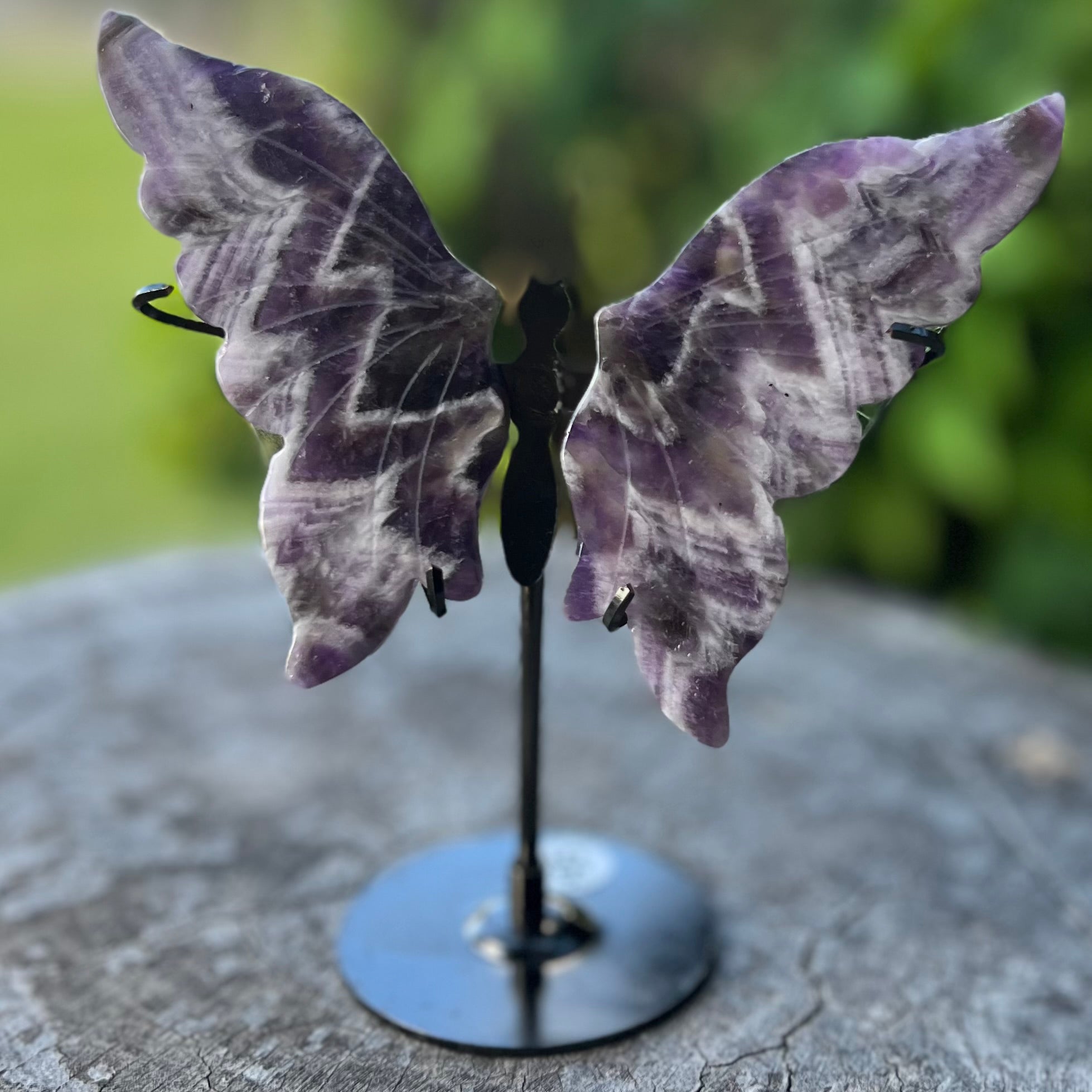 Chevron Amethyst Butterfly on Stand