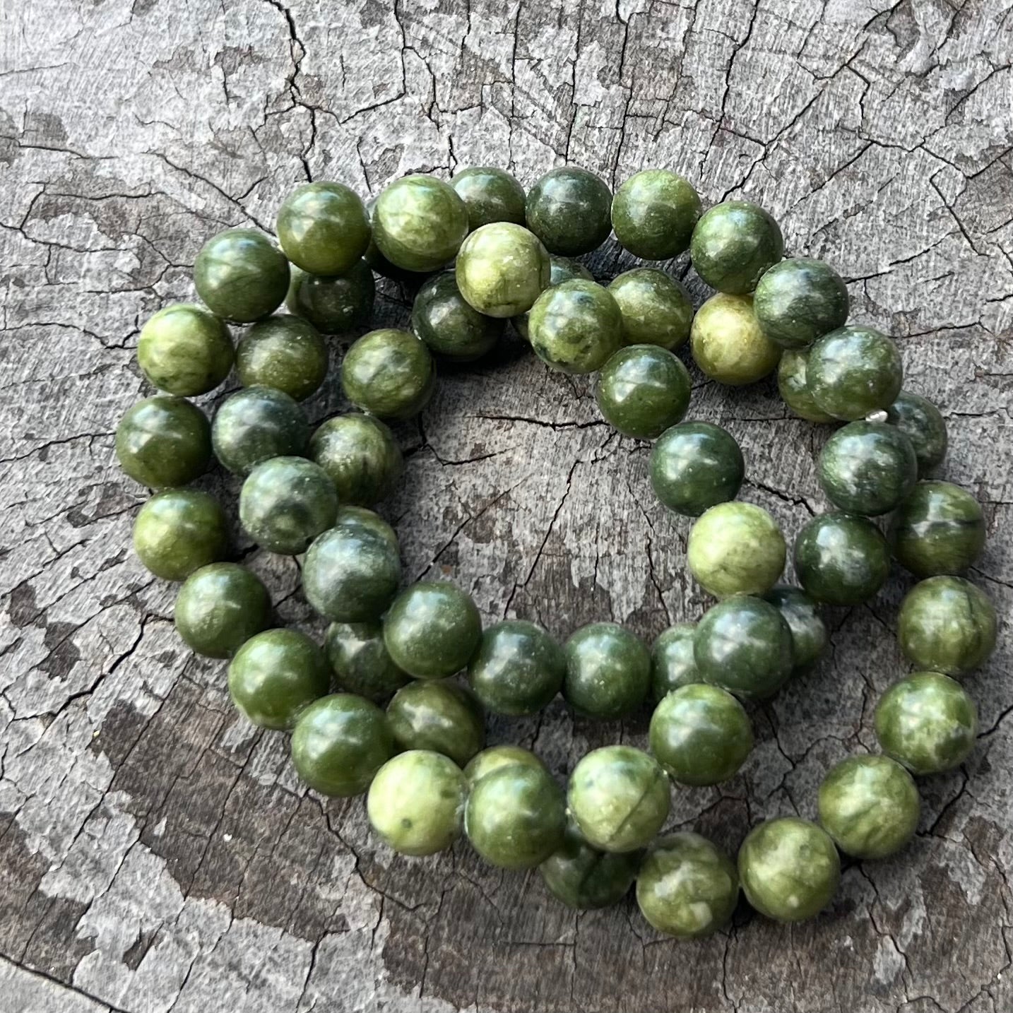 Afghanistan Jade Beaded Bracelet ~ Large Fit