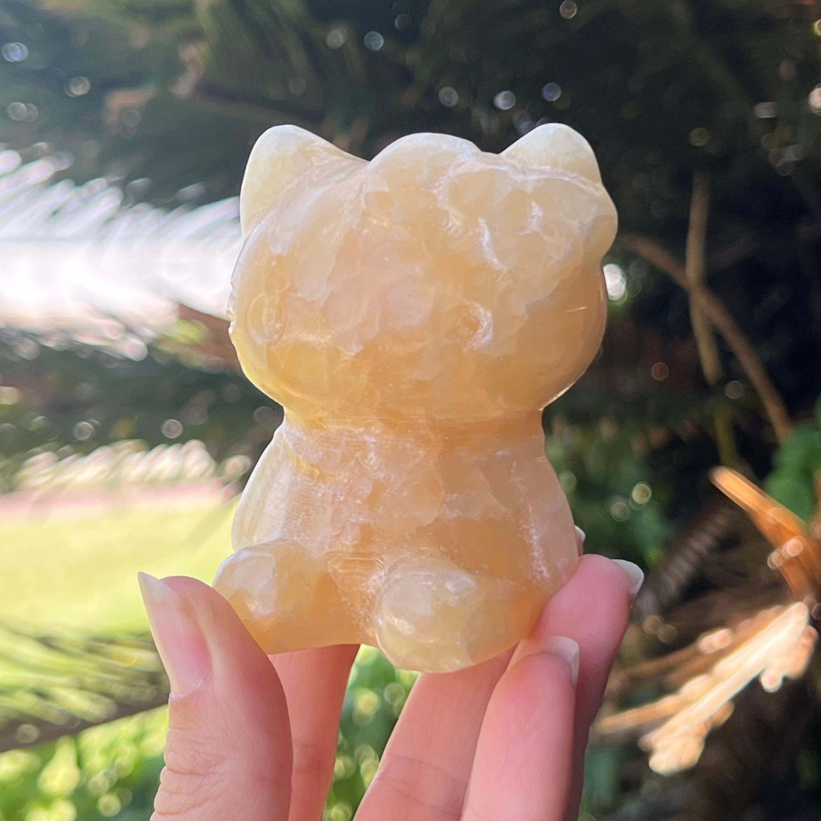 Calcite Hello Kitty Carving