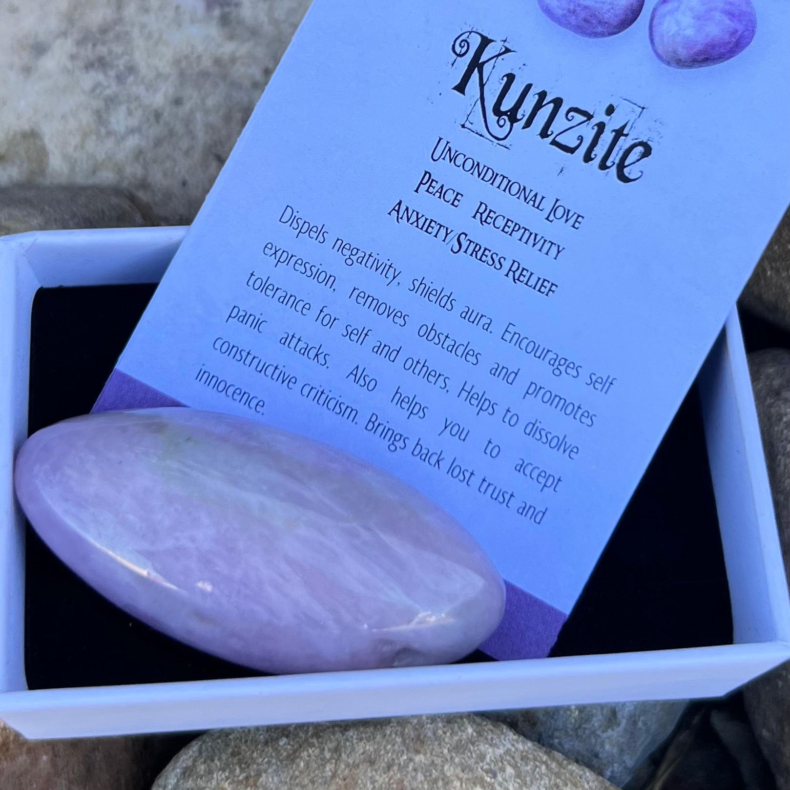 Kunzite Tumble ~ Specialty Boxed Crystal