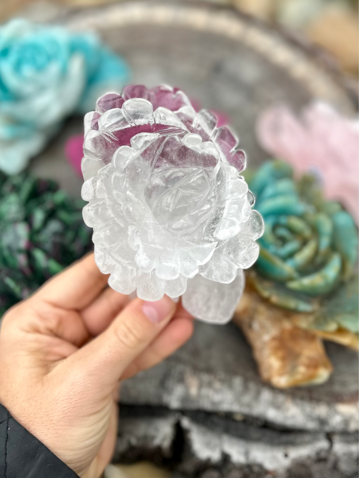 Crystal Rose Carving - Clear Quartz – Muse Crystals & Mystical Gifts