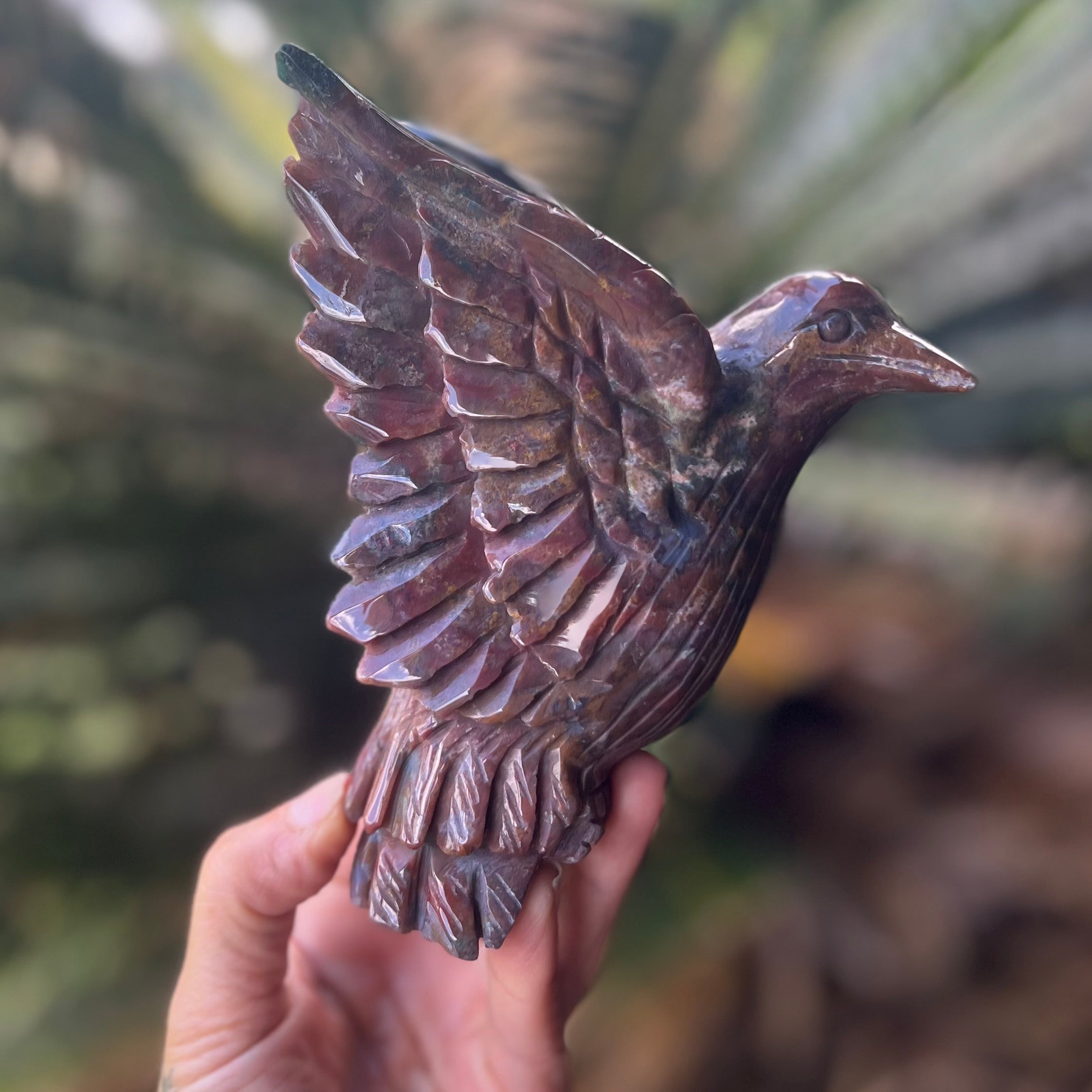 Ocean Jasper Hummingbird Carving