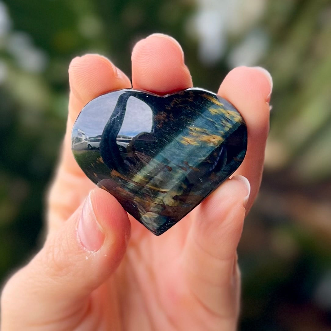 Blue Tiger Eye Heart ~ Specialty Crystal ~ 1
