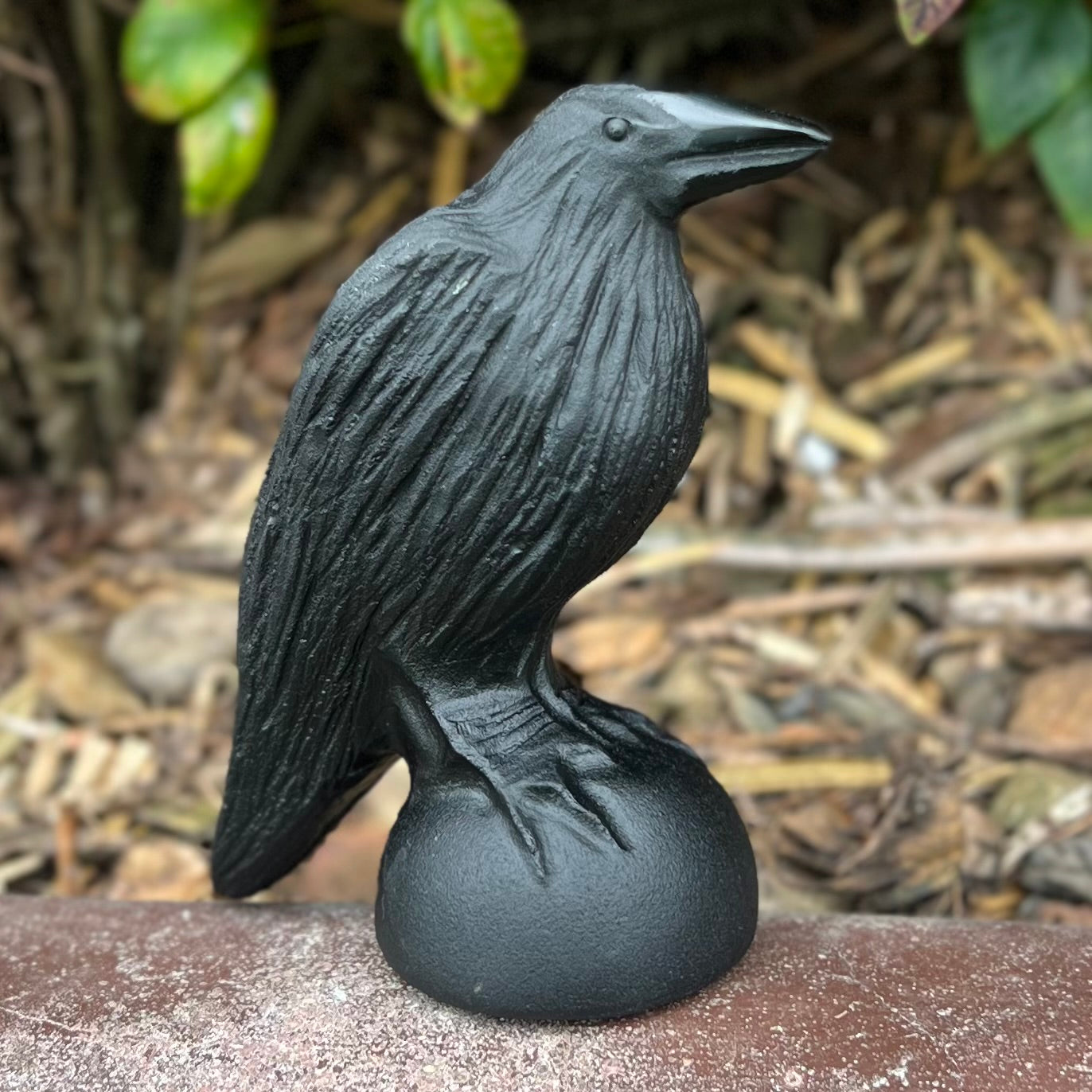 Black Obsidian Raven Carving