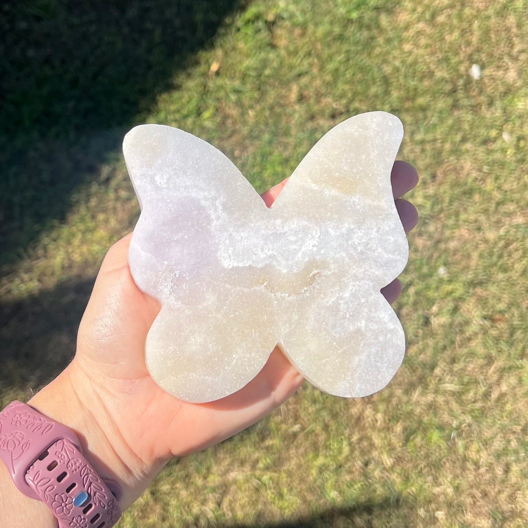 Pink Amethyst Butterfly Carving