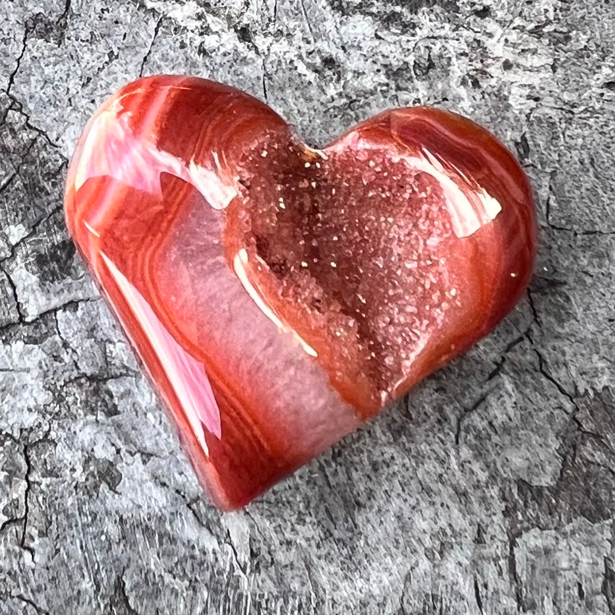 Carnelian Geode Heart ~ 2