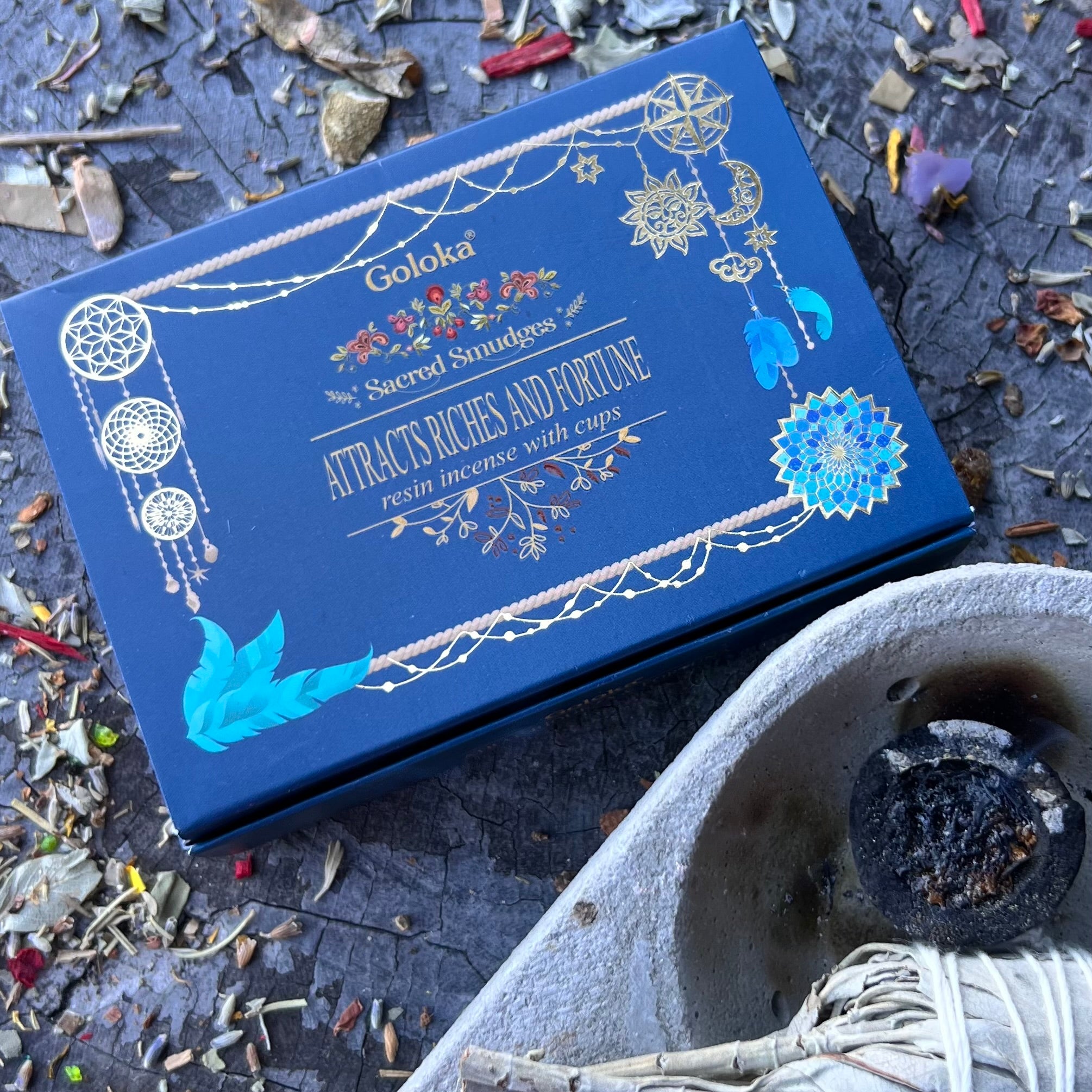 Sacred Smudges Attract Riches ~ Resin Incense Cups
