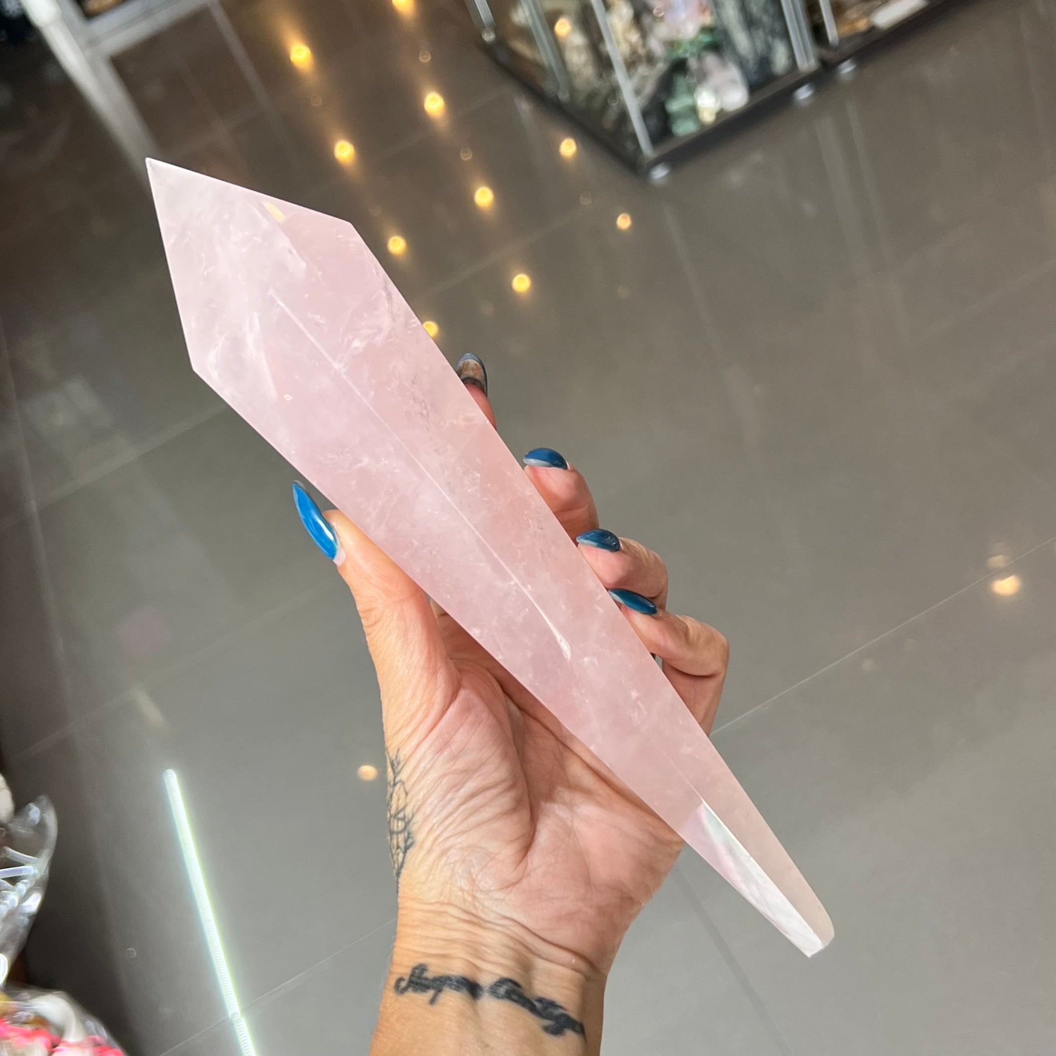 Rose Quartz Double Terminator Wand