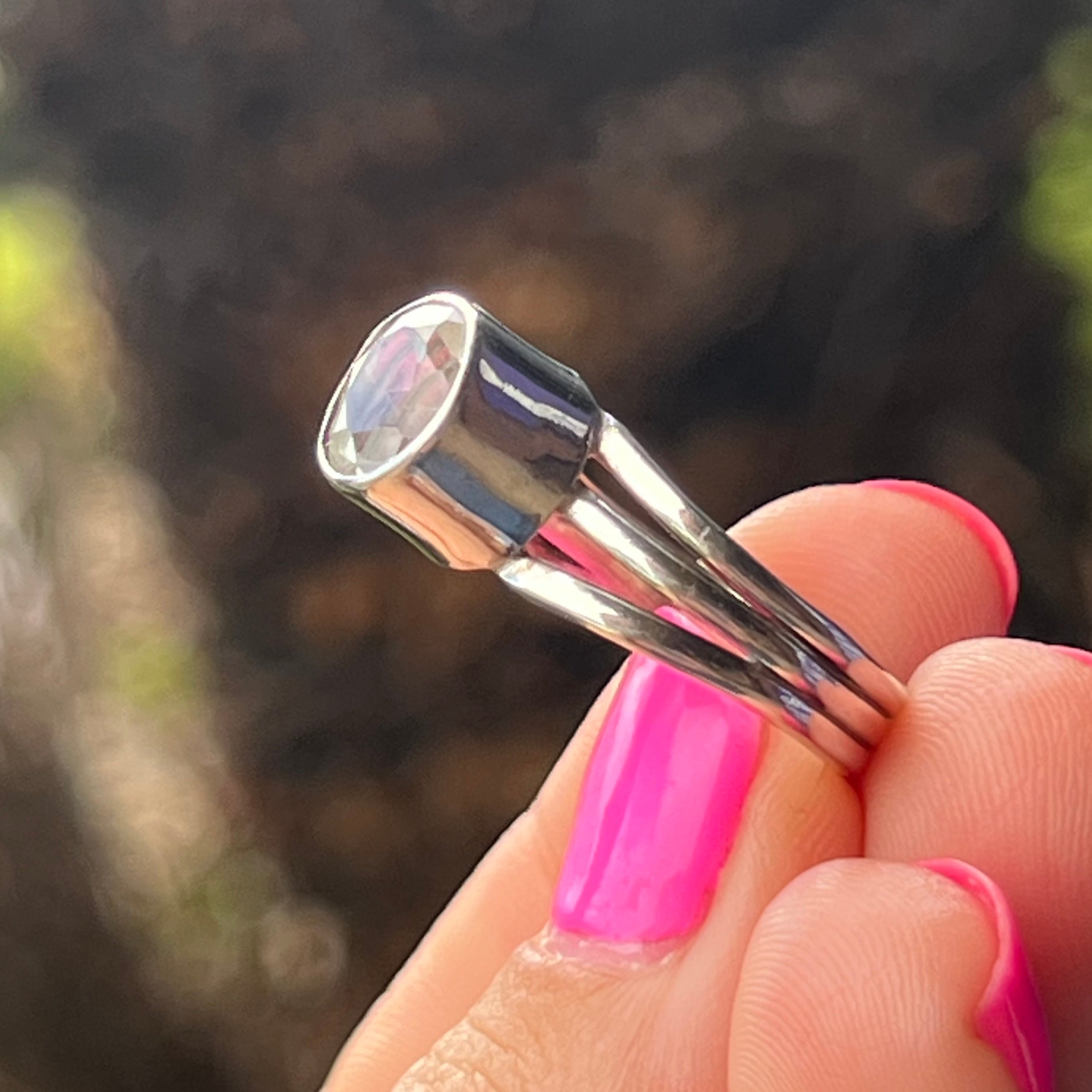 Green Amethyst in Sterling Silver Ring ~ size 7