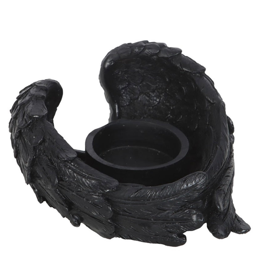 Raven Wings Gothic Candle Holder