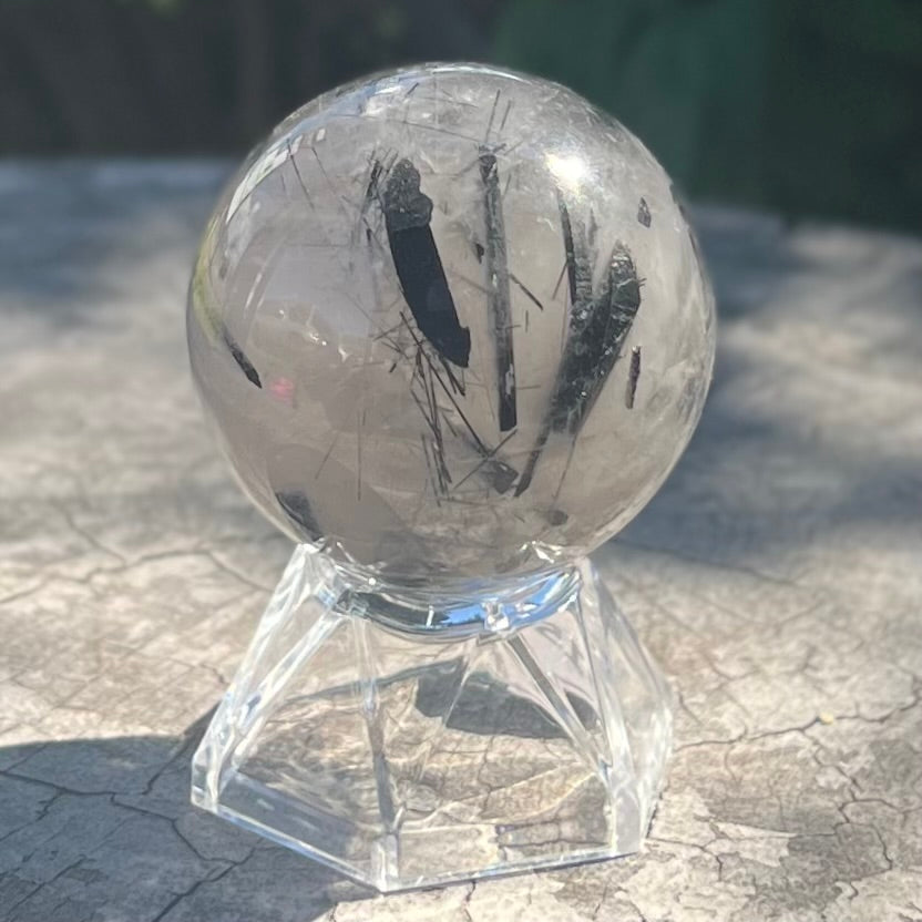 Black Tourmaline in Quartz Sphere