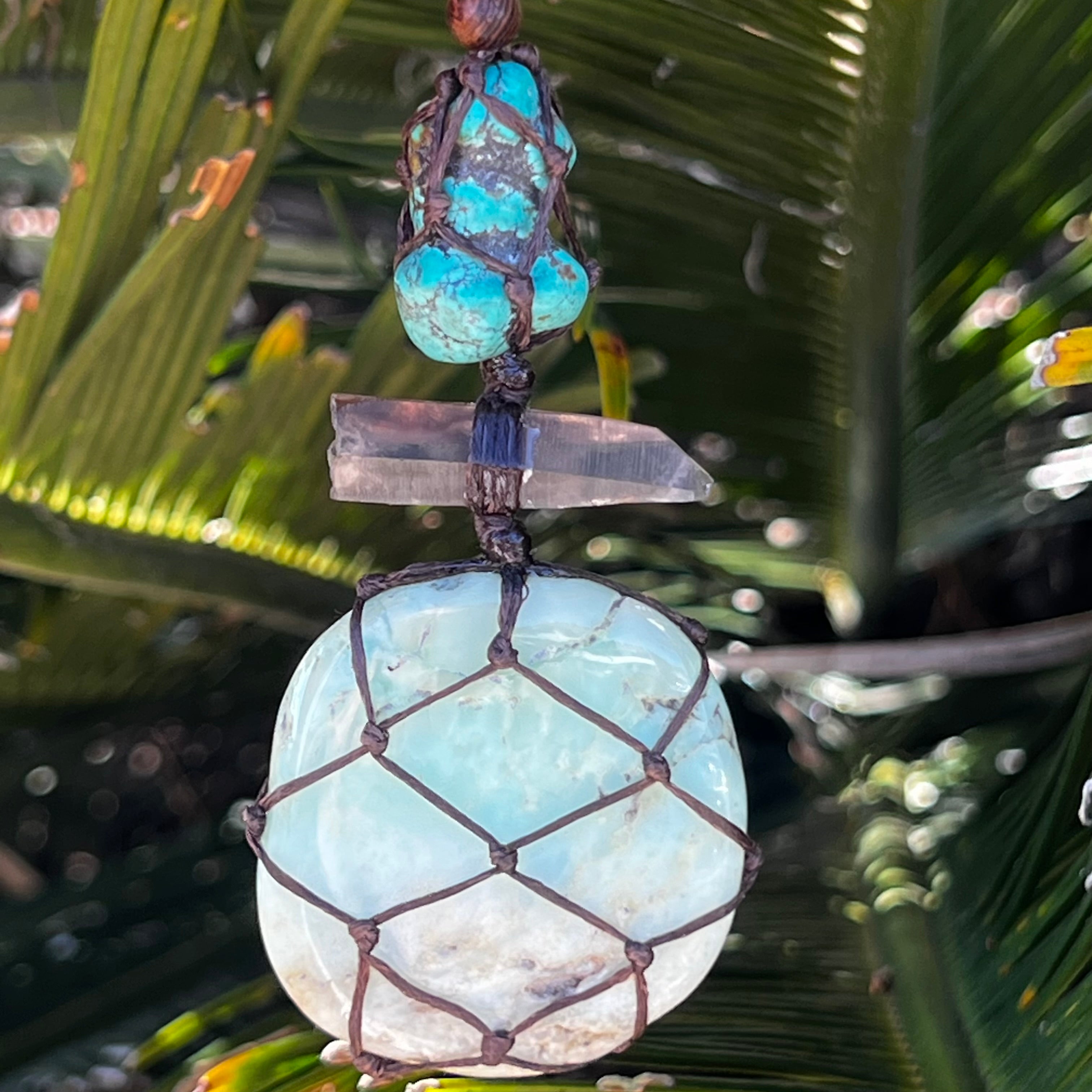 Muse Medicine ~ Chrysoprase, Smokey Quartz & Tibetan Turquoise ~ Heart Grounding Talisman