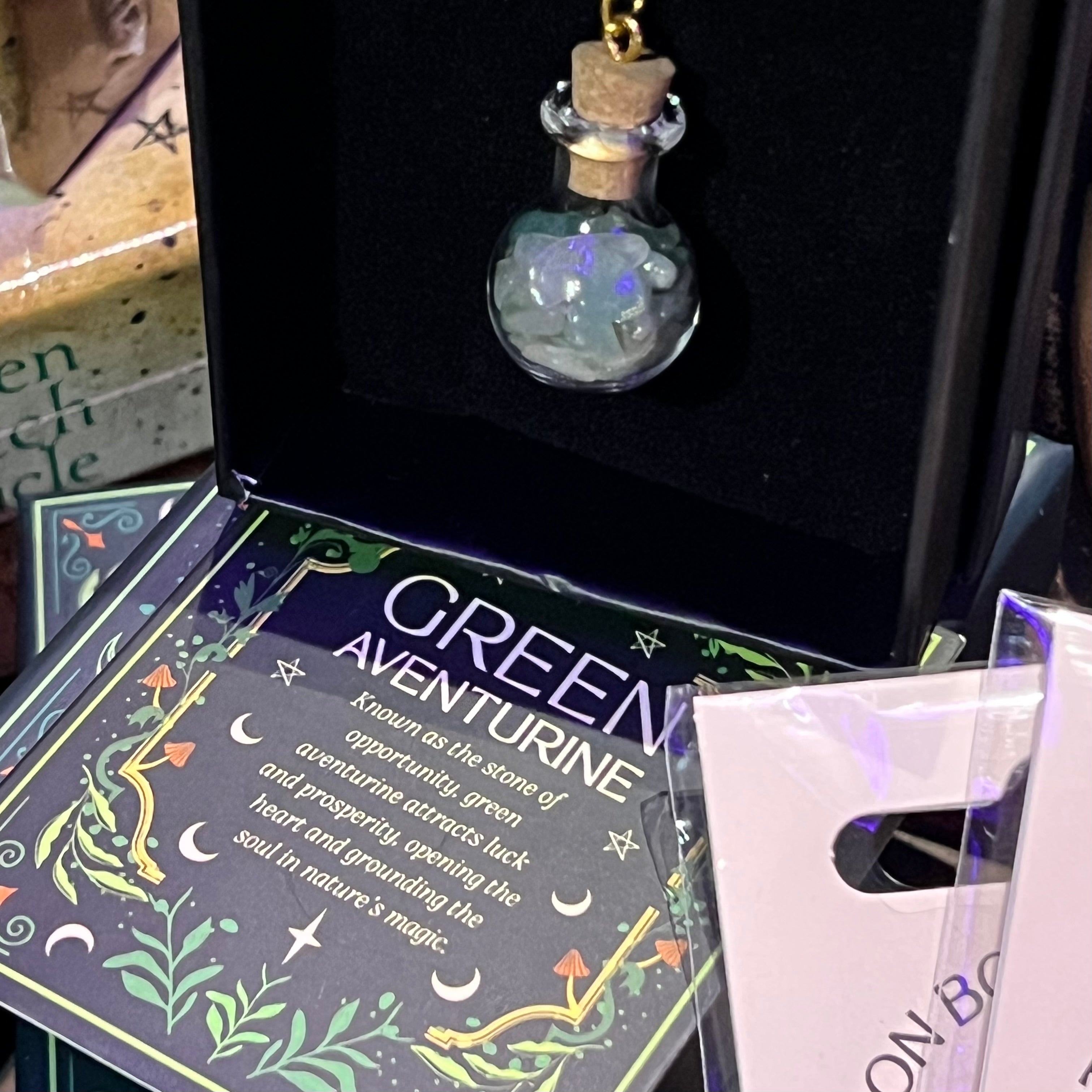 Green Witch ~ Aventurine Potion Bottle Necklace