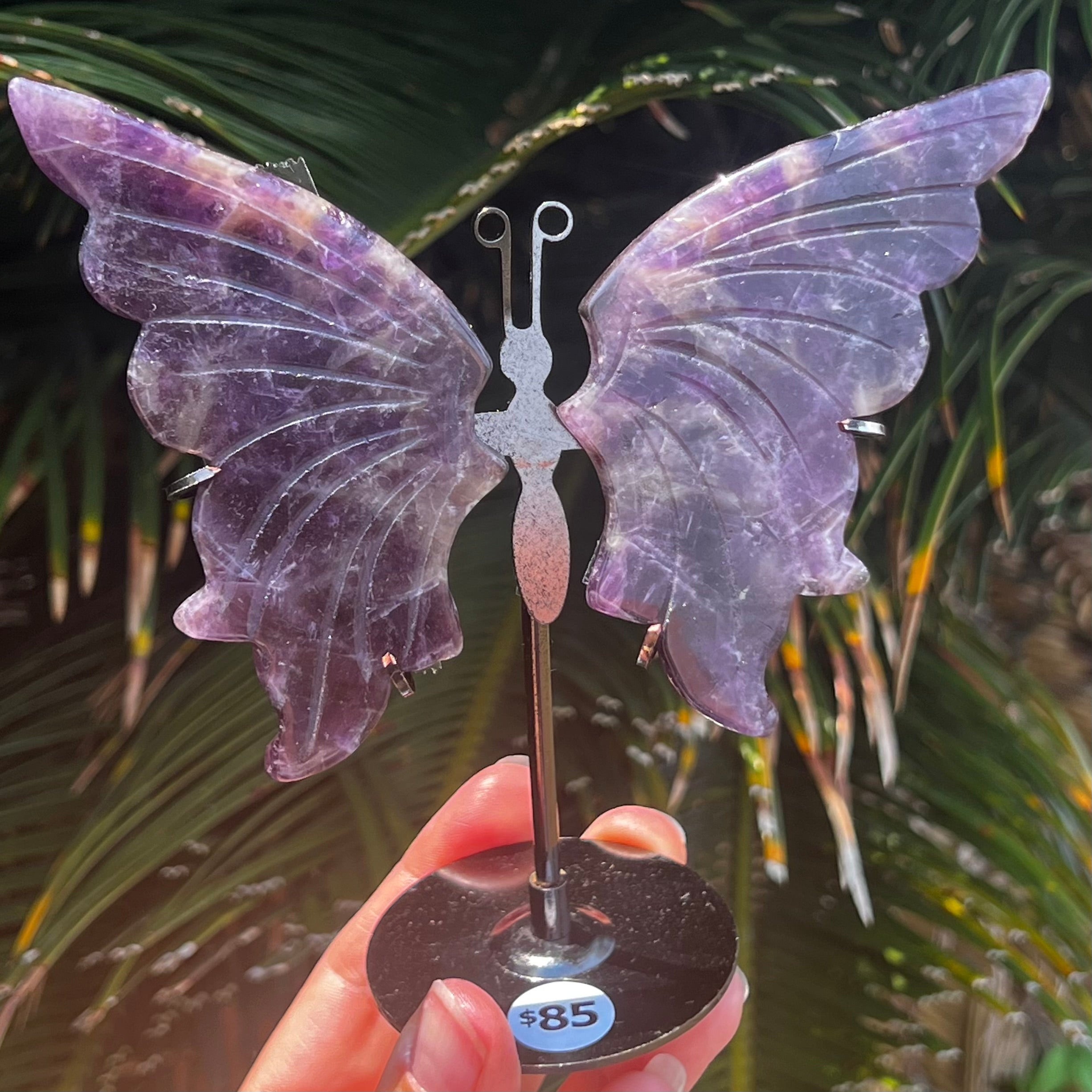 Purple Fluorite Butterfly on Stand