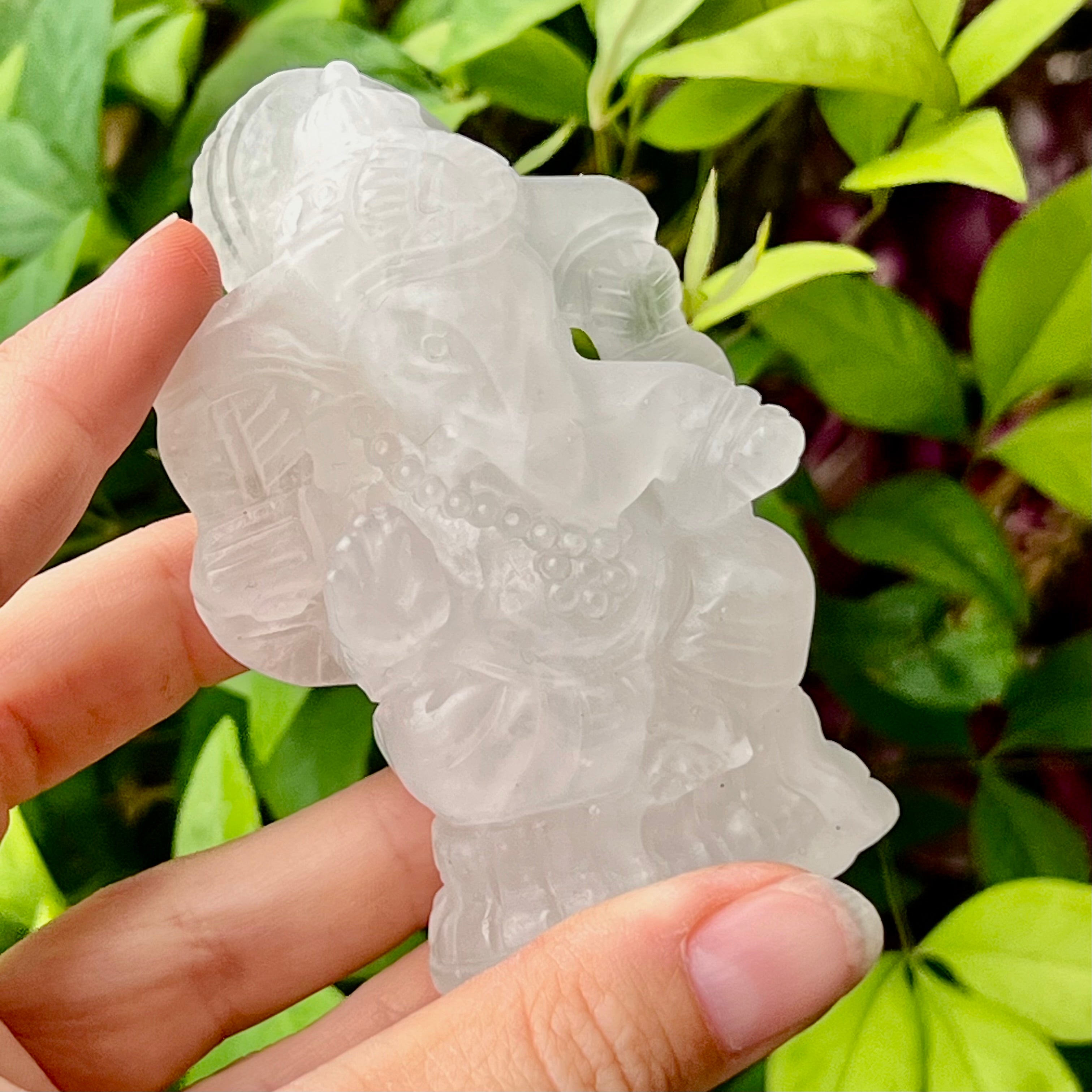 Clear Quartz Ganesh Carving