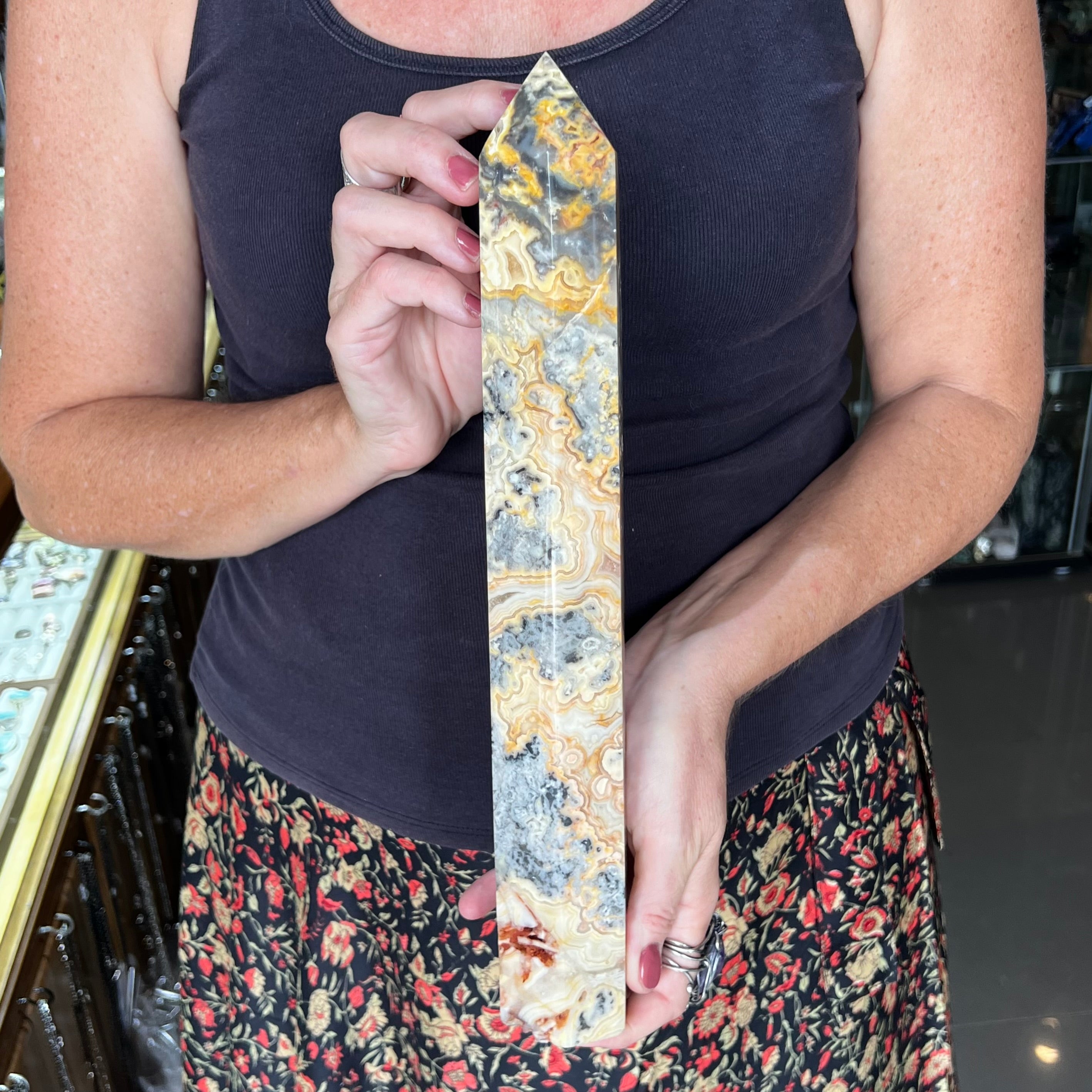 Huge Crazy Laced Agate Tower