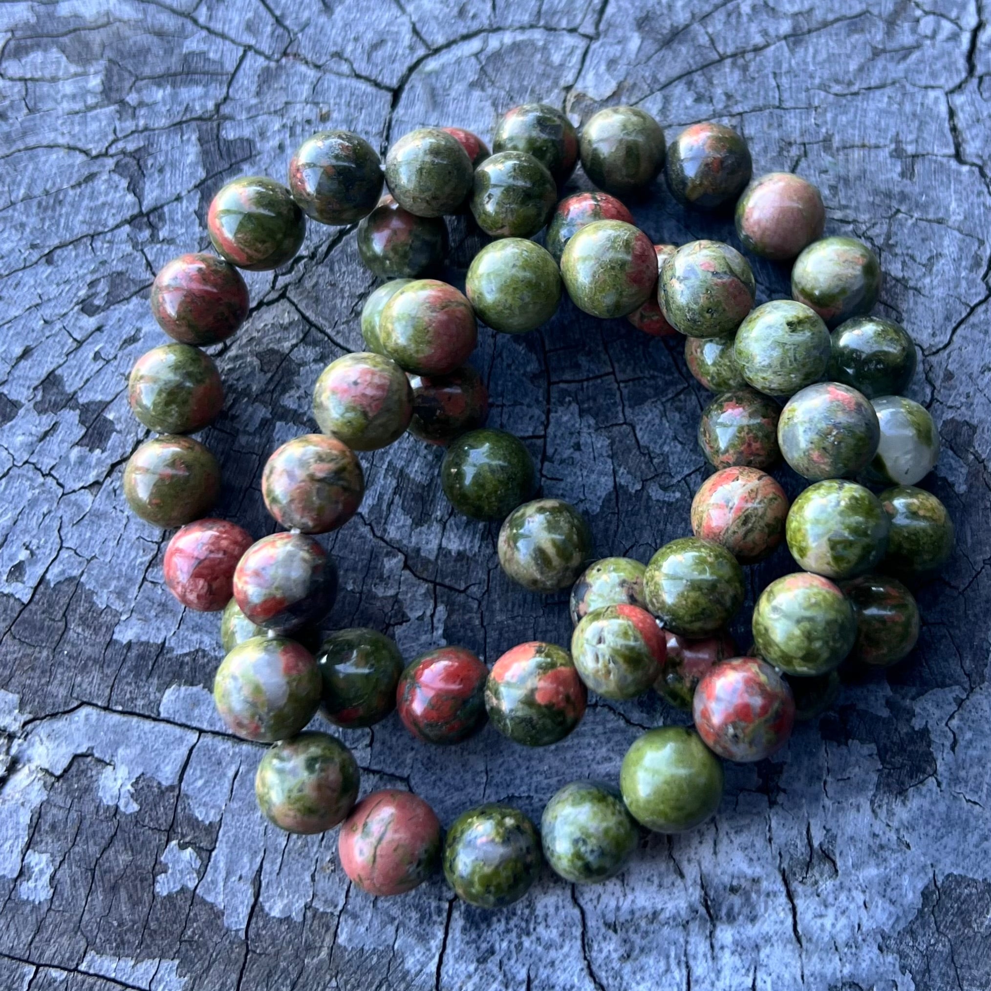 Unakite Beaded Bracelet
