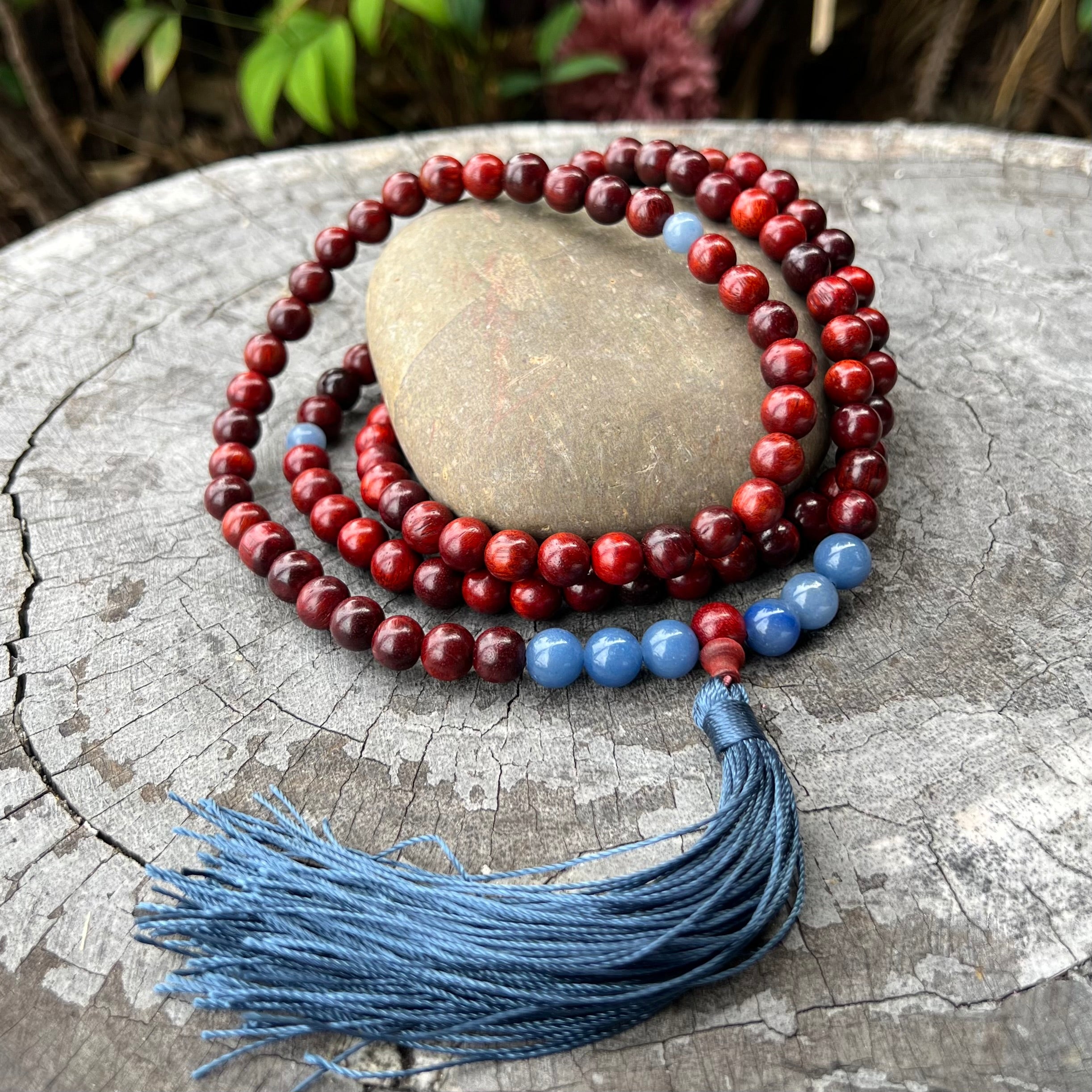 Communication ~ Rosewood and Sodalite ~ Meditation Necklace