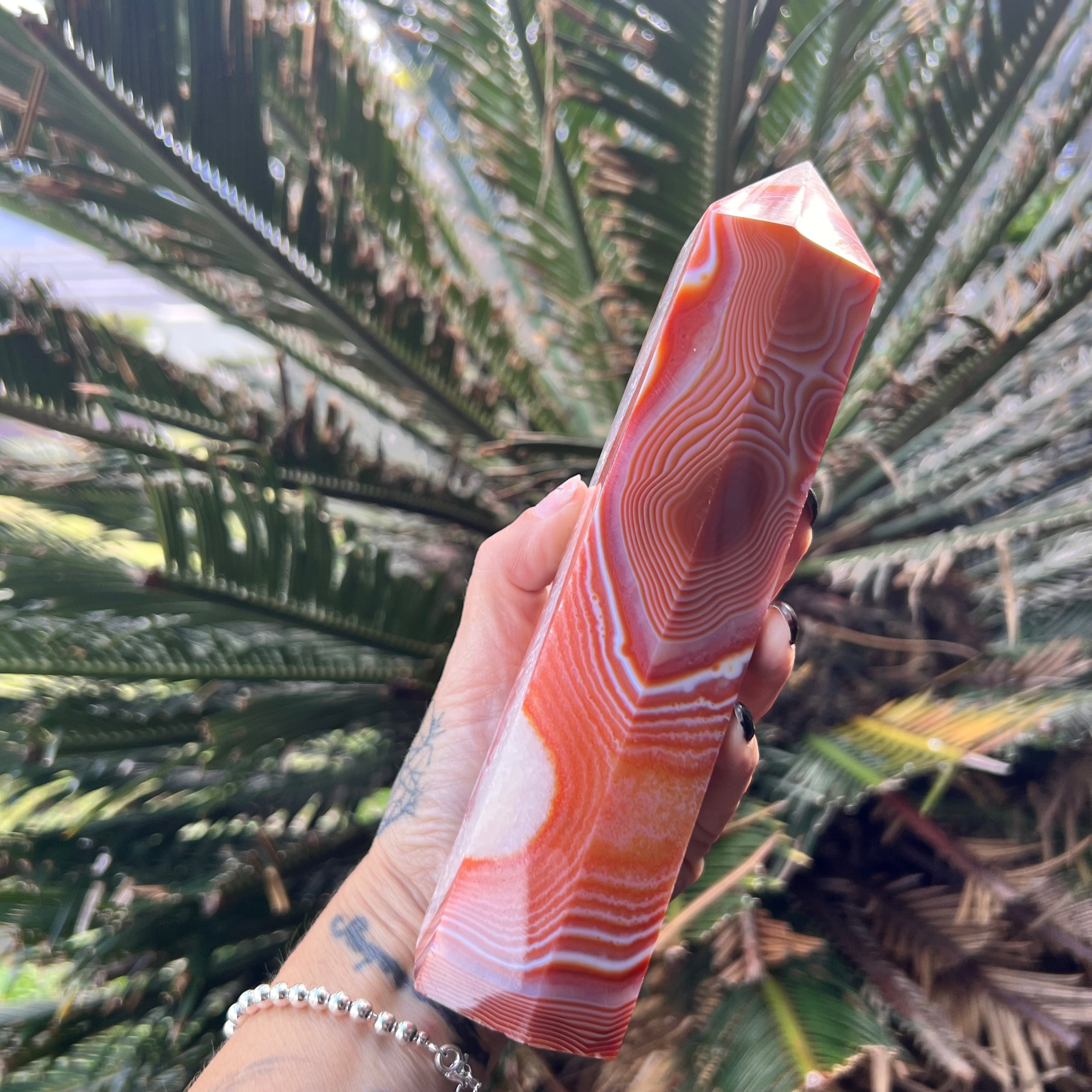 Carnelian with Quartz Generator Tower