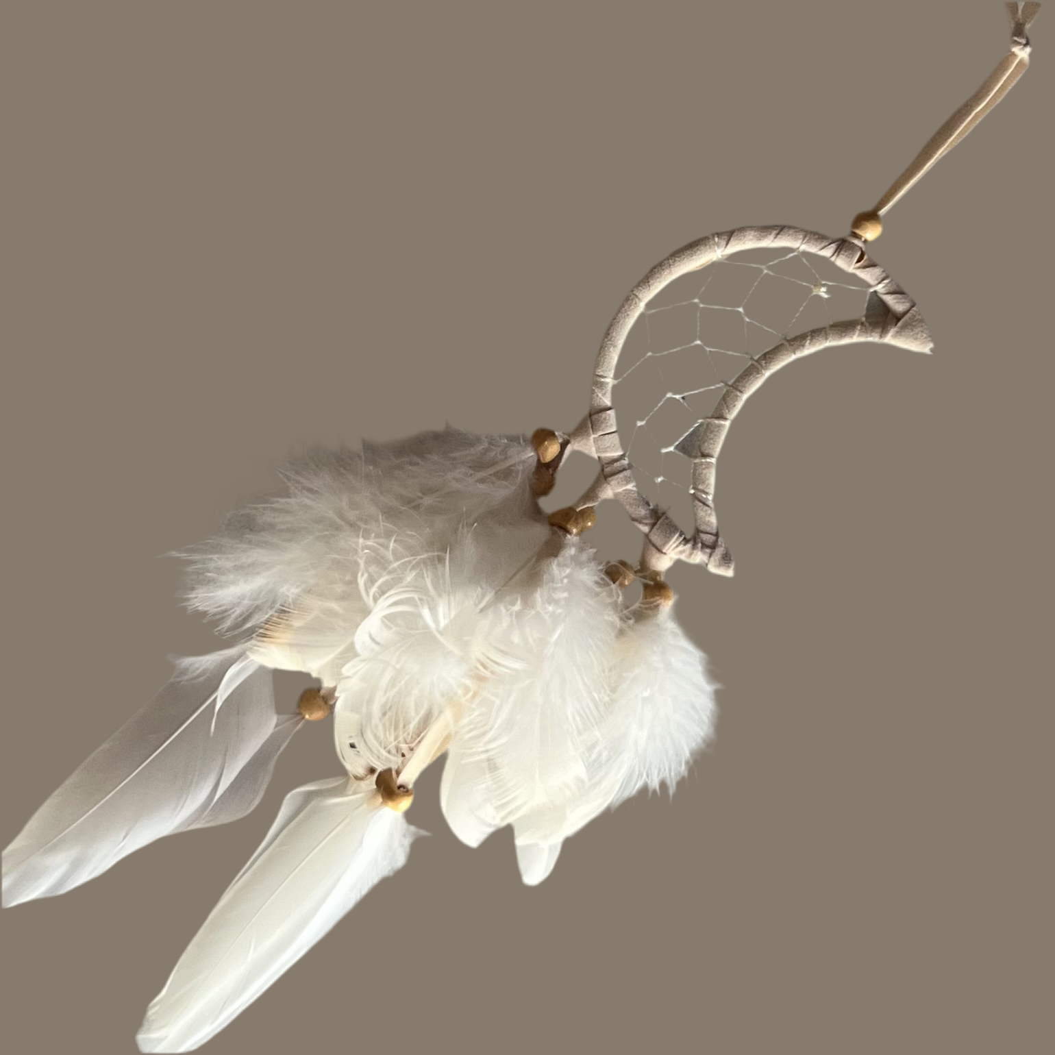 Boho Beige Moon Dream Catcher