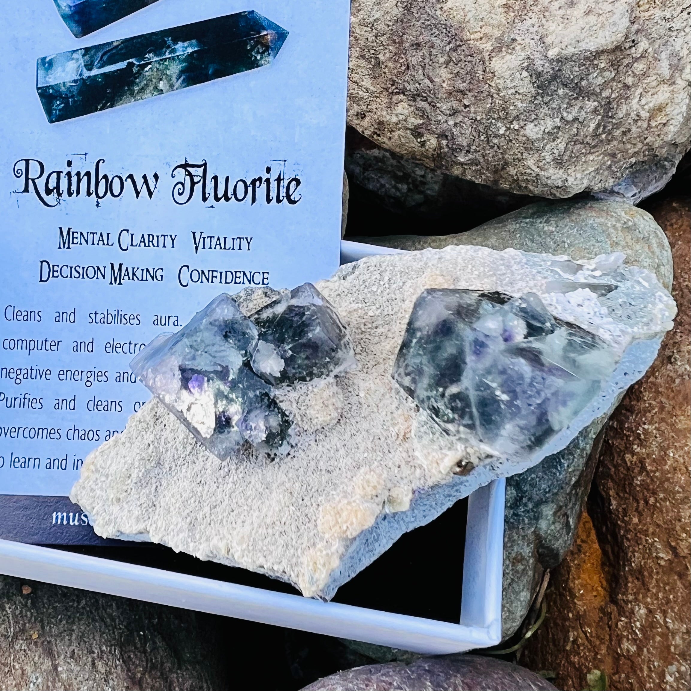 Raw Purple & Blue Fluorite on Matrix