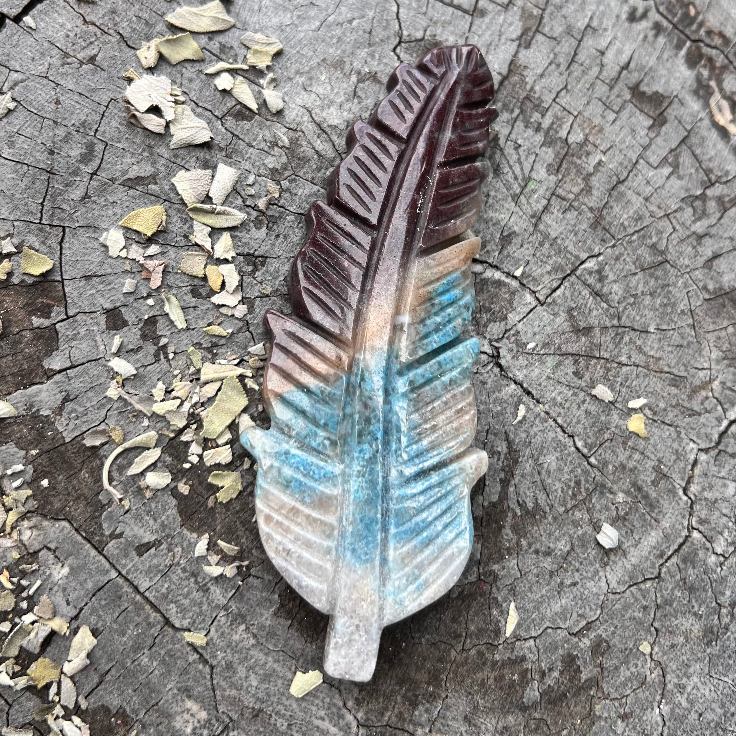 Trollite Feather Carving