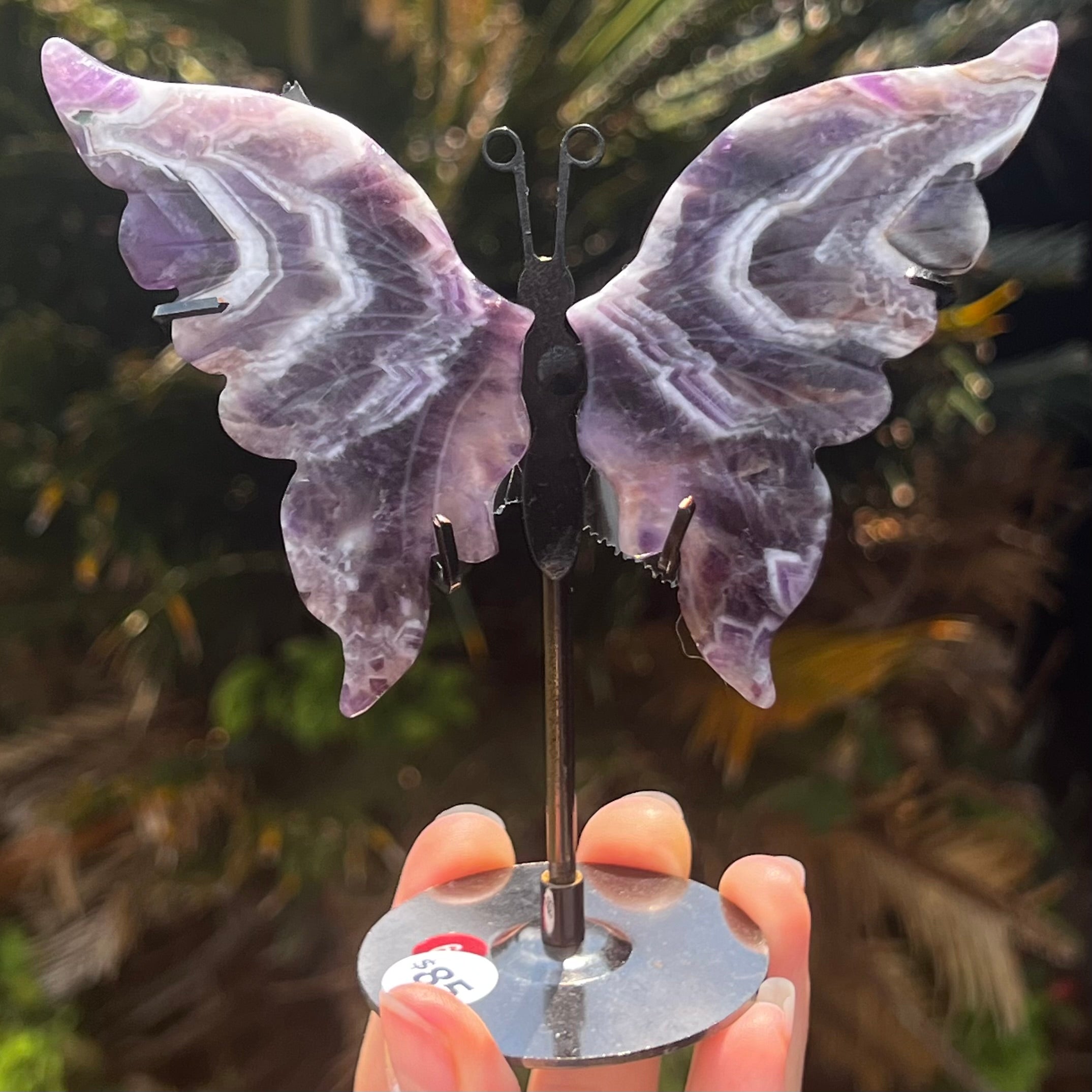 Chevron Amethyst Butterfly on Stand