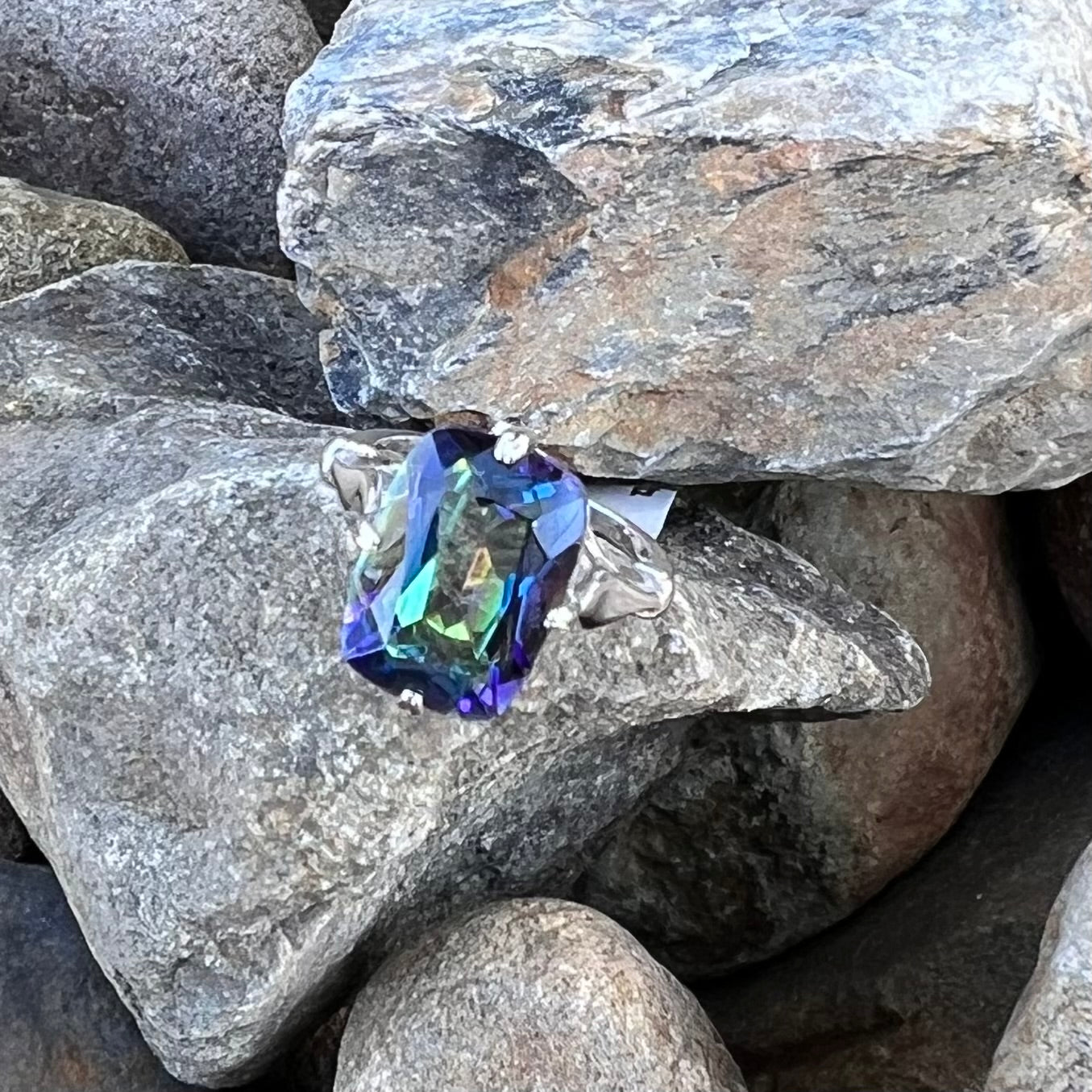 Mystic Blue Topaz ~ Sterling Silver Ring ~ 6