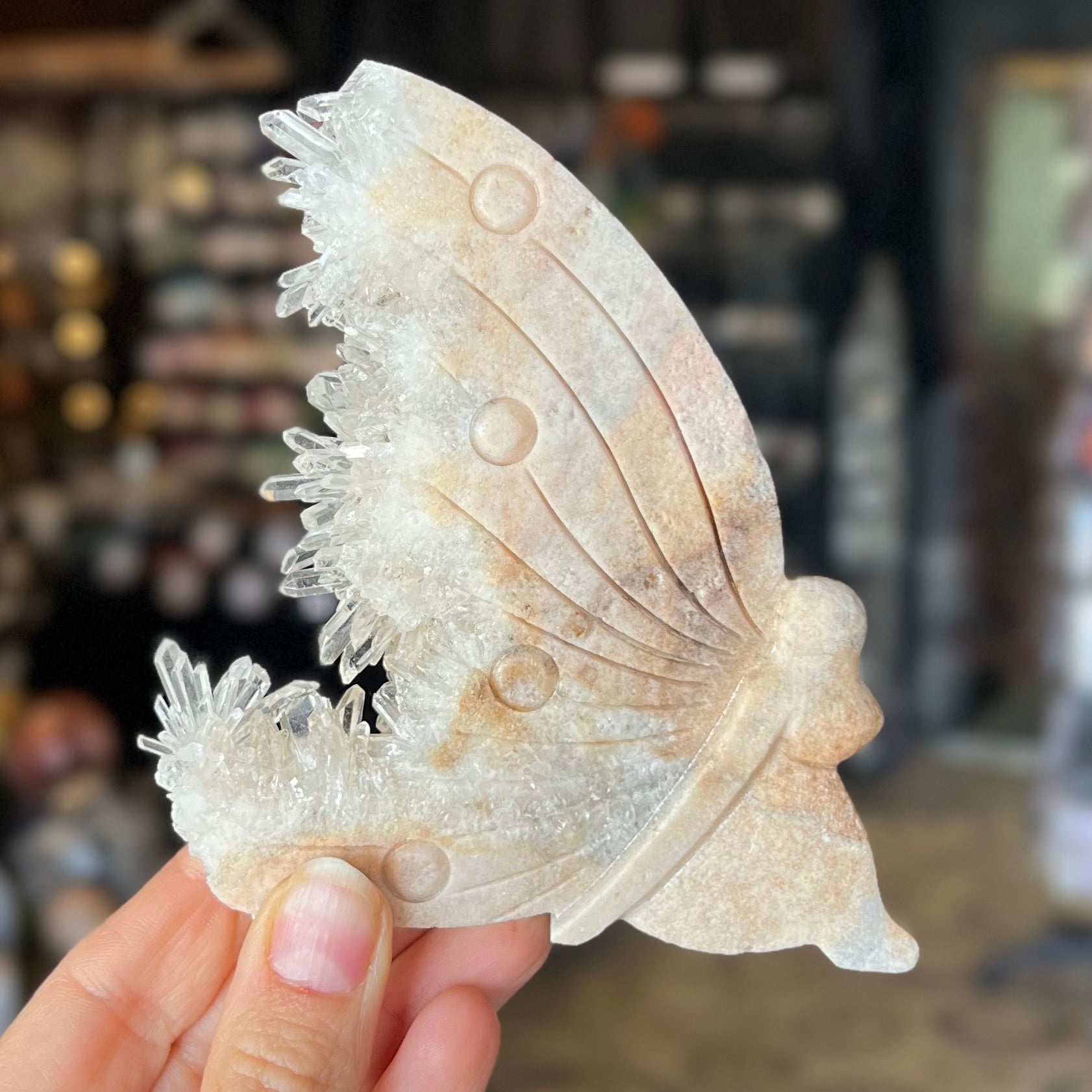 Clear Quartz Butterfly Carving (2)