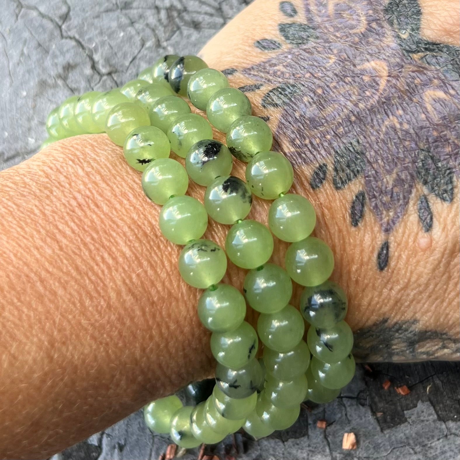 Prehnite Beaded Bracelet