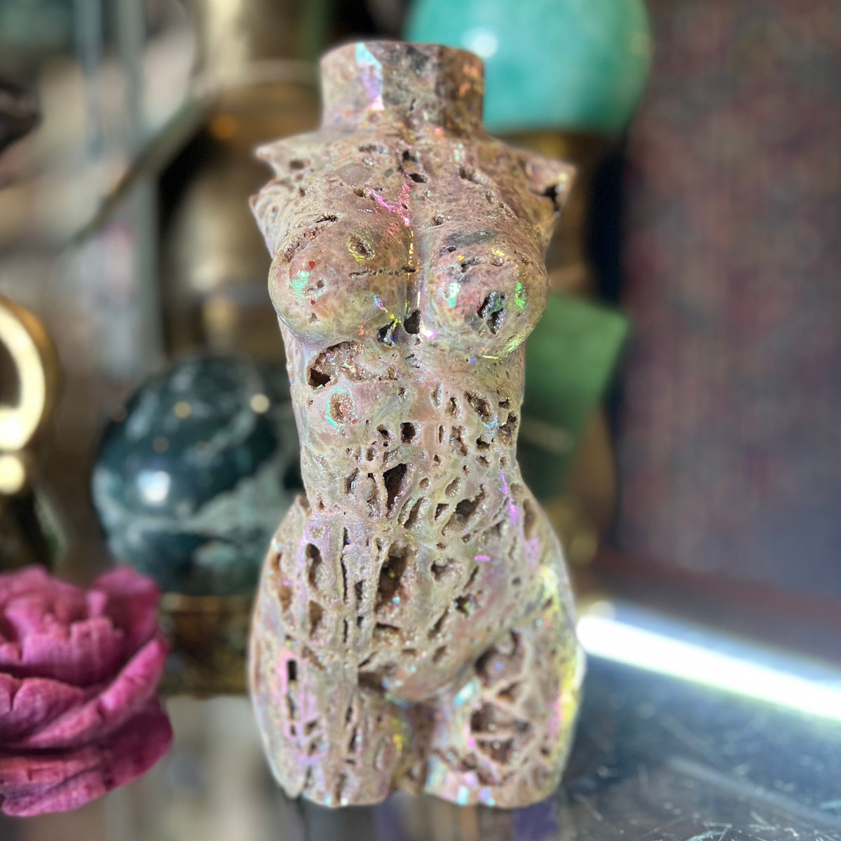 Booty Licious Electroplated Sphalarite Lady Body Carving